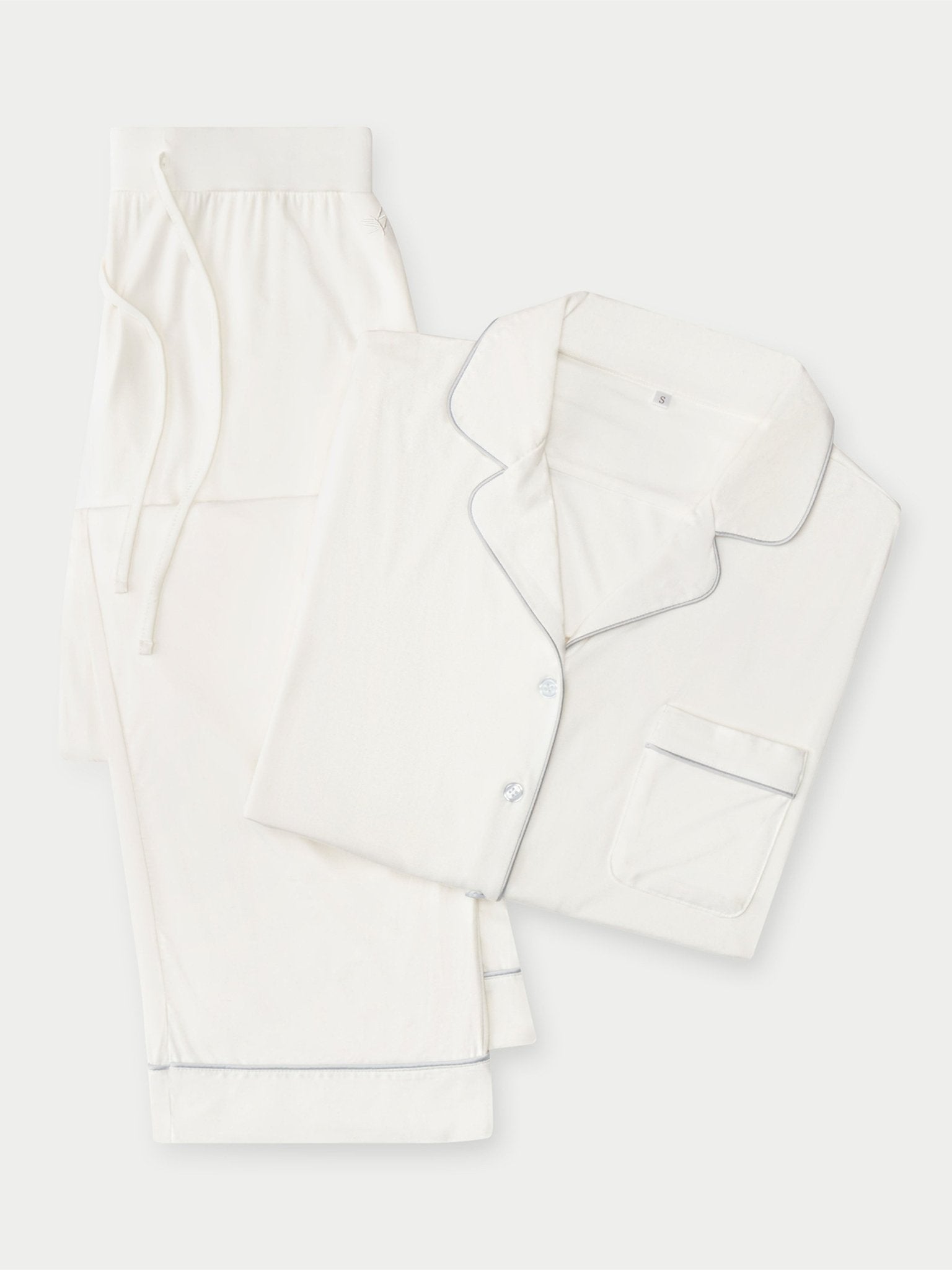 Cozy Earth Women's Bamboo Stretch - Knit Long Sleeve Pajama Set PETITE - Last Chance