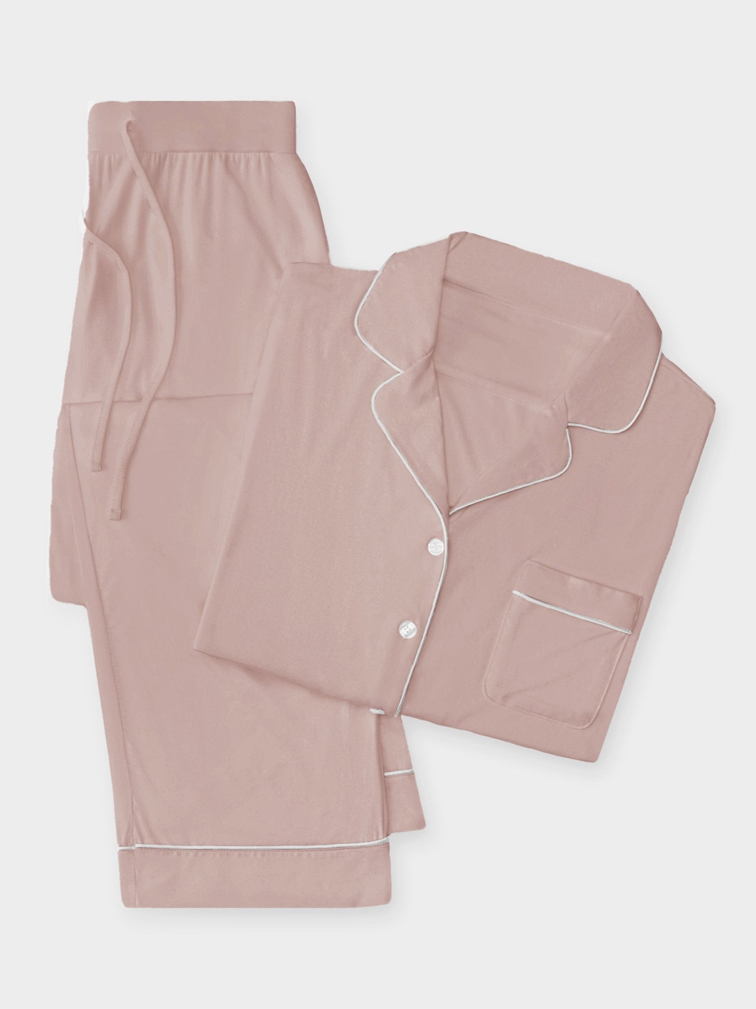 Cozy Earth Women's Bamboo Stretch - Knit Long Sleeve Pajama Set PETITE - Last Chance