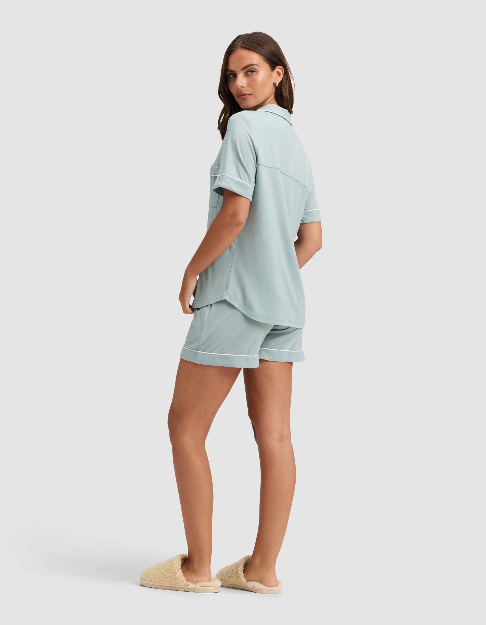 Cozy Earth Women's Bamboo Stretch - Knit Short Sleeve Pajama Set