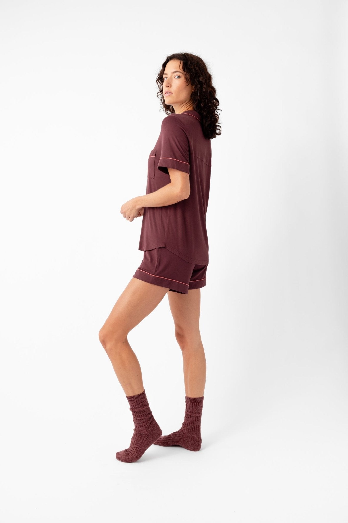 Cozy Earth Women's Bamboo Stretch - Knit Short Sleeve Pajama Set