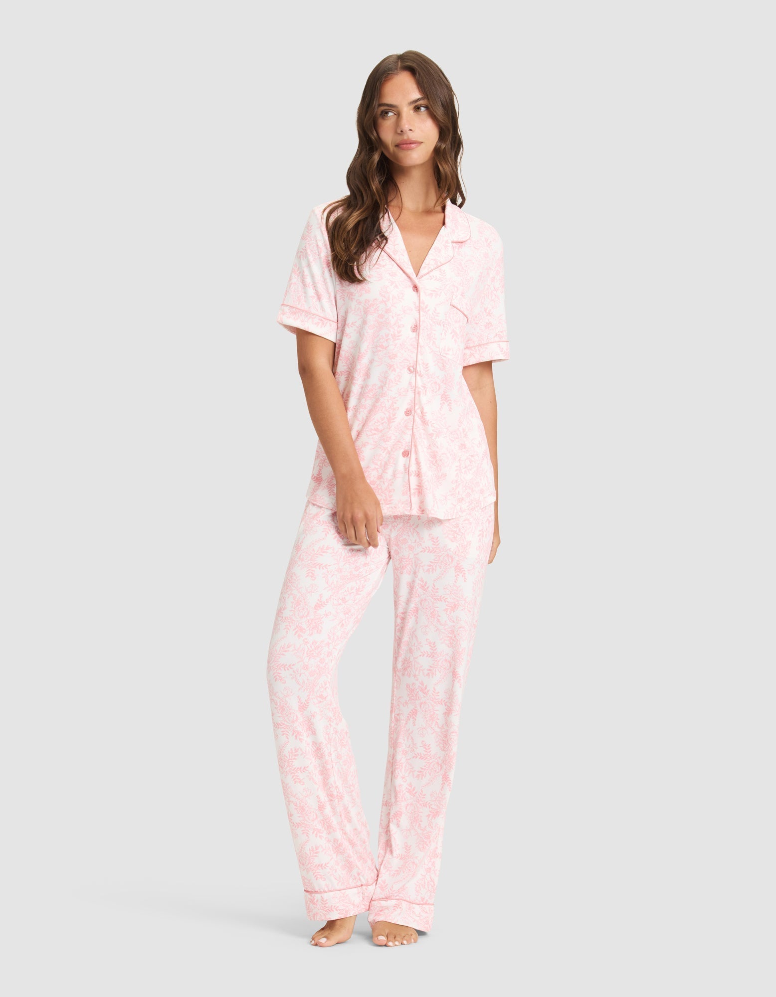 Cozy Earth Women's Bamboo Stretch - Knit Short Sleeve & Pant Pajama Set