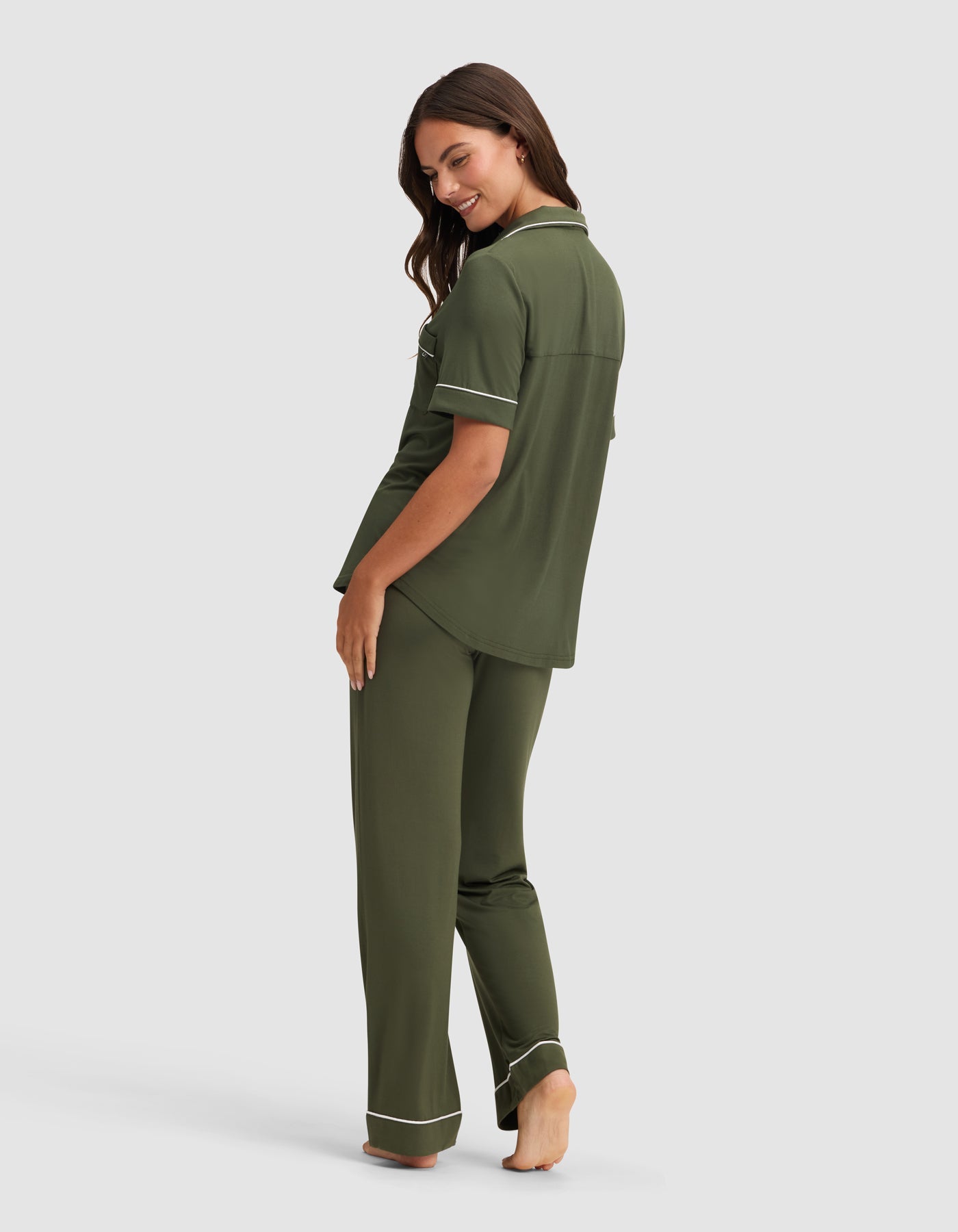 Cozy Earth Women's Bamboo Stretch - Knit Short Sleeve & Pant Pajama Set