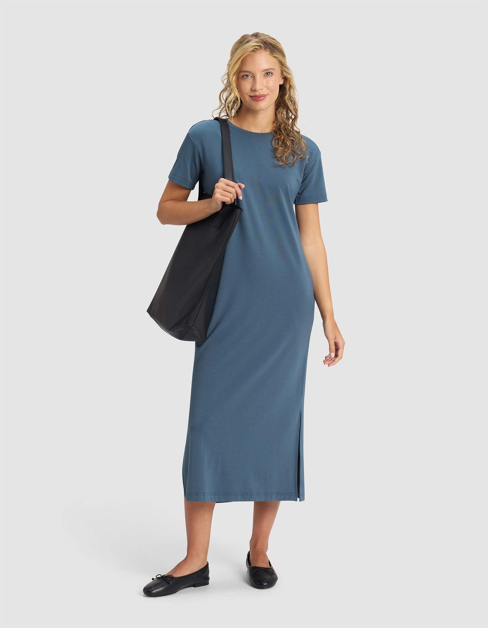 Cozy Earth Women's Brushed Bamboo Midi Dress