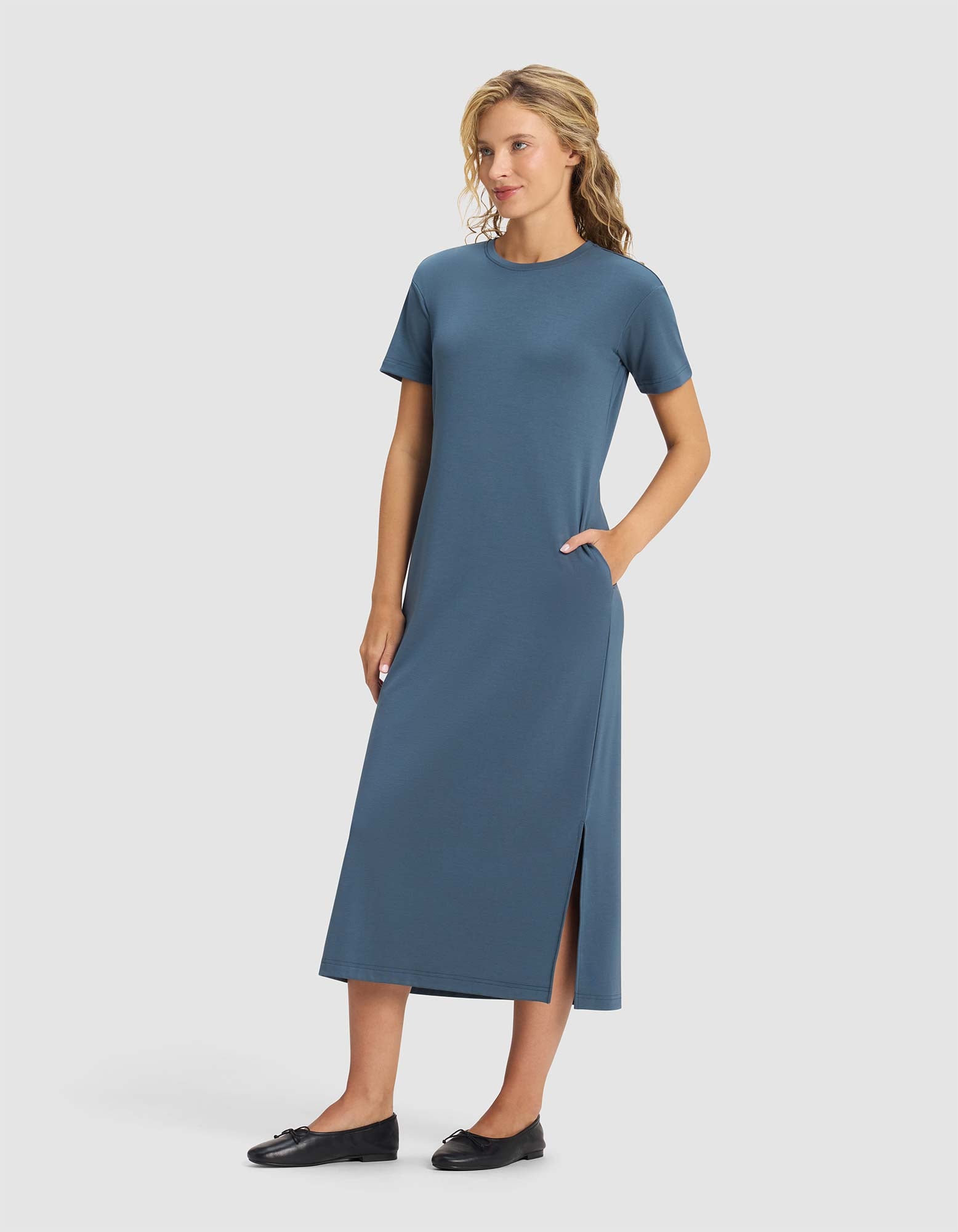 Cozy Earth Women's Brushed Bamboo Midi Dress