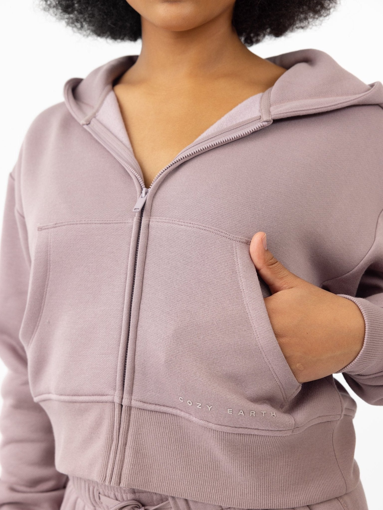 Cozy Earth Women's CityScape Cropped Full Zip