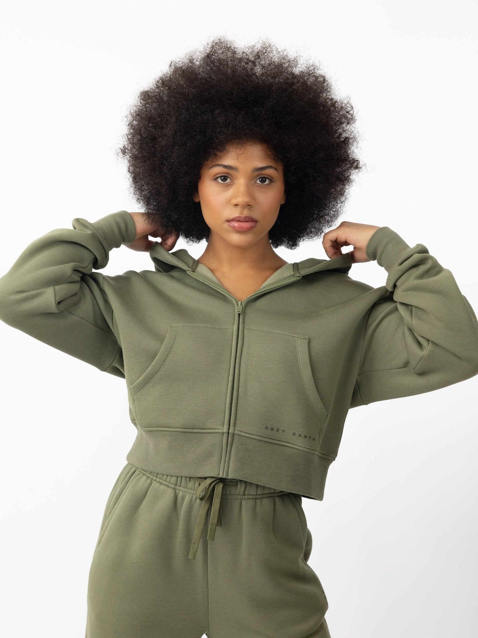 Cozy Earth Women's CityScape Cropped Full Zip