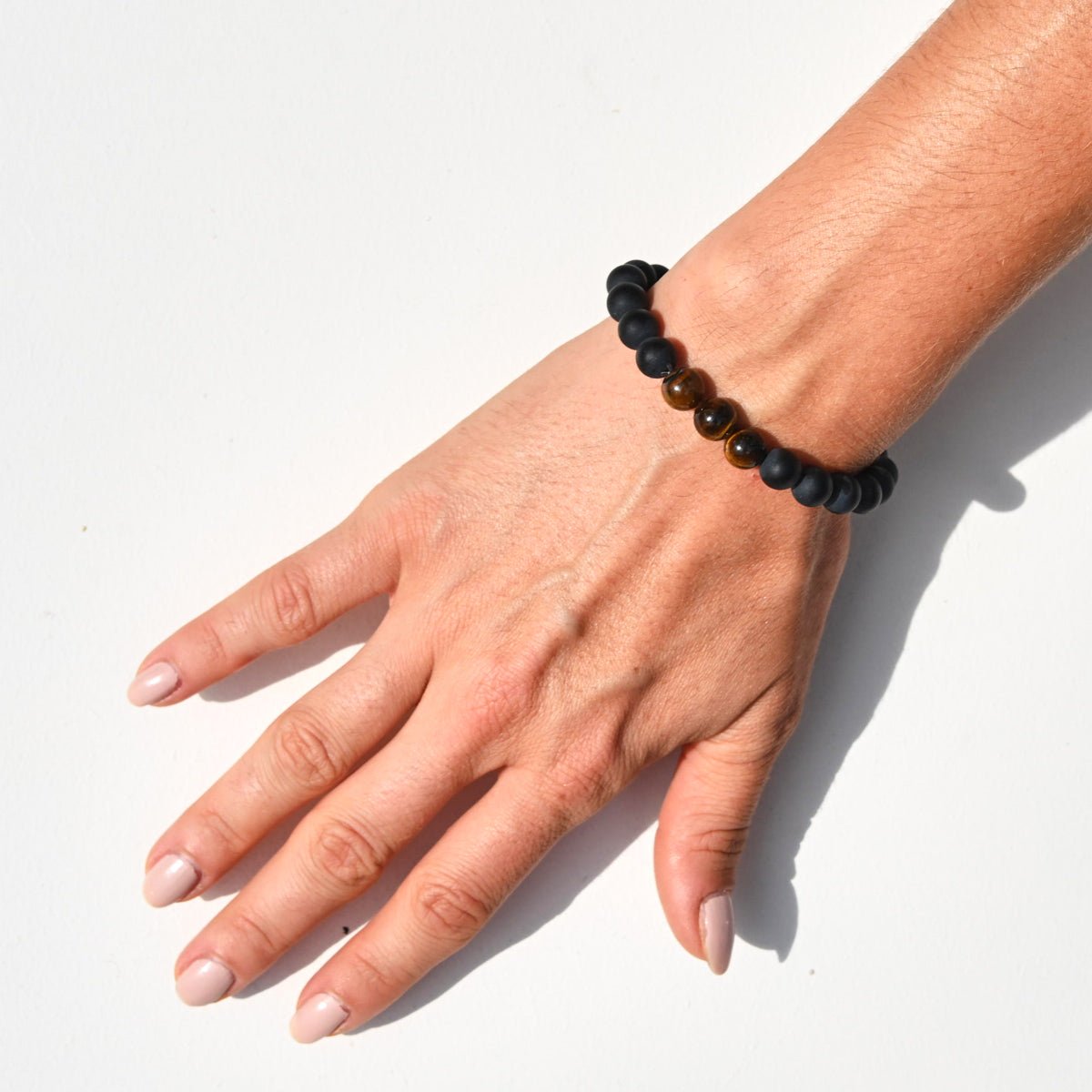 CRYSTALS.COM Black Onyx / Tiger's Eye Bracelet - PROTECT + MANIFEST