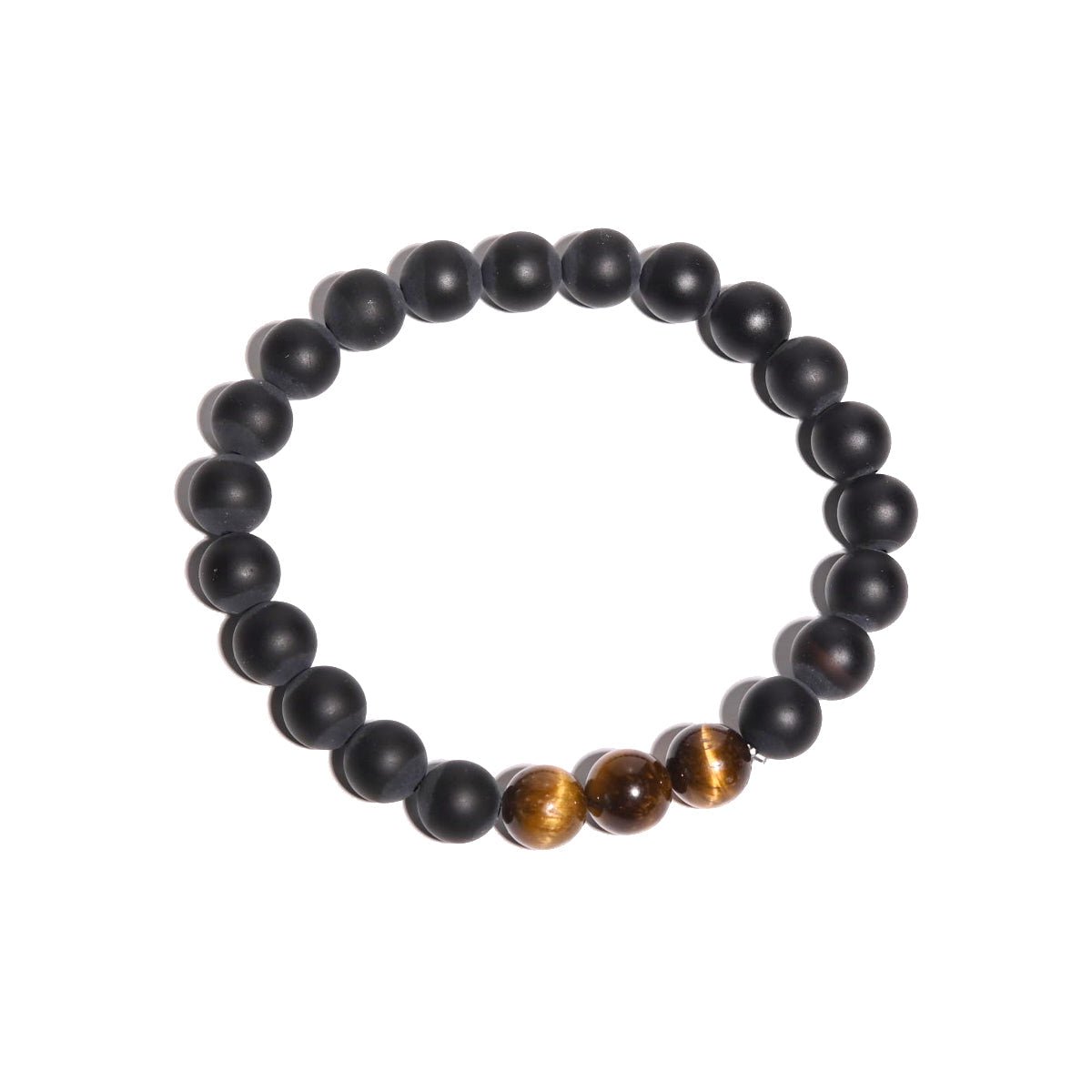 CRYSTALS.COM Black Onyx / Tiger's Eye Bracelet - PROTECT + MANIFEST