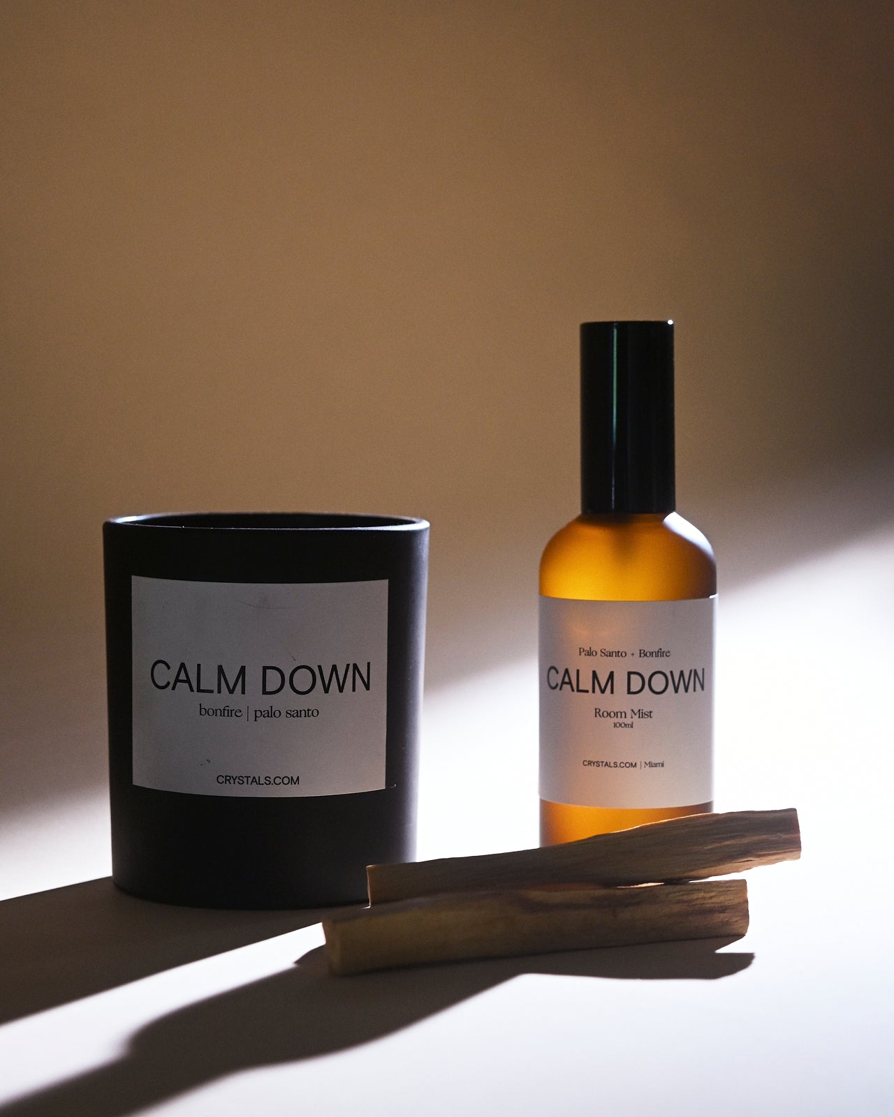 CRYSTALS.COM CALM DOWN Duo — Candle & Room Mist