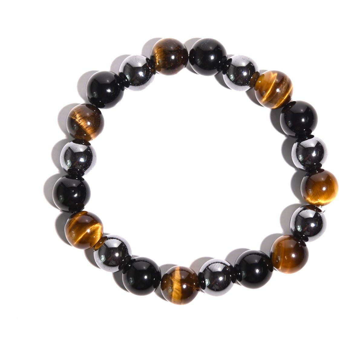 CRYSTALS.COM GROUNDED LUCK BRACELET - Tiger's Eye / Hematite / Obsidian