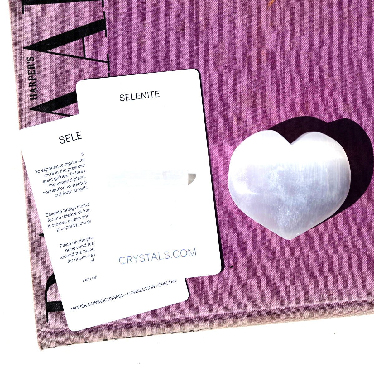 CRYSTALS.COM Selenite Heart