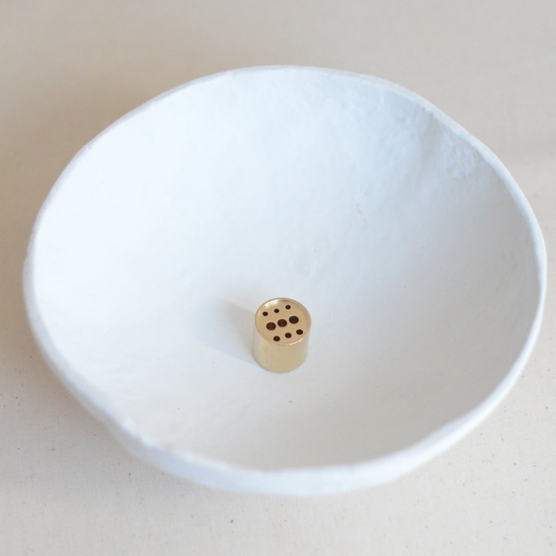 CEDAR AND MYRRH Cylinder Brass Incense Holder