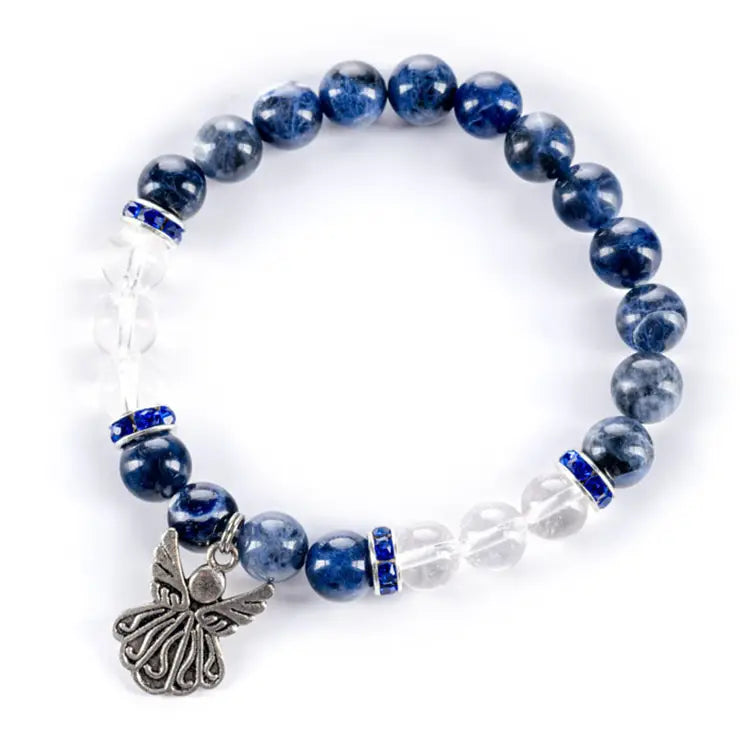 Serenity - Sodalite, Quartz & Angel Charm