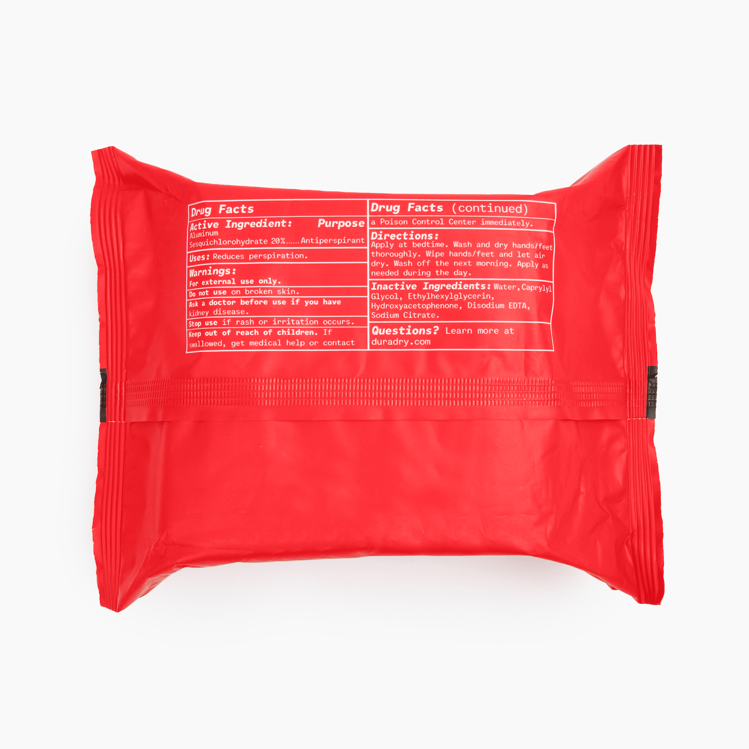 Duradry Whole Body Antiperspirant Wipes