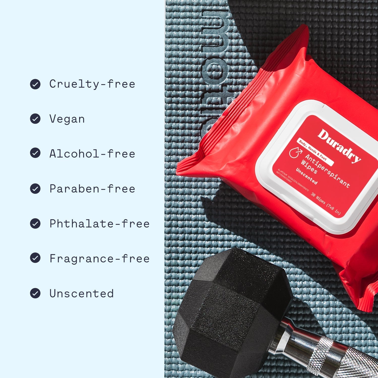 Duradry Whole Body Antiperspirant Wipes