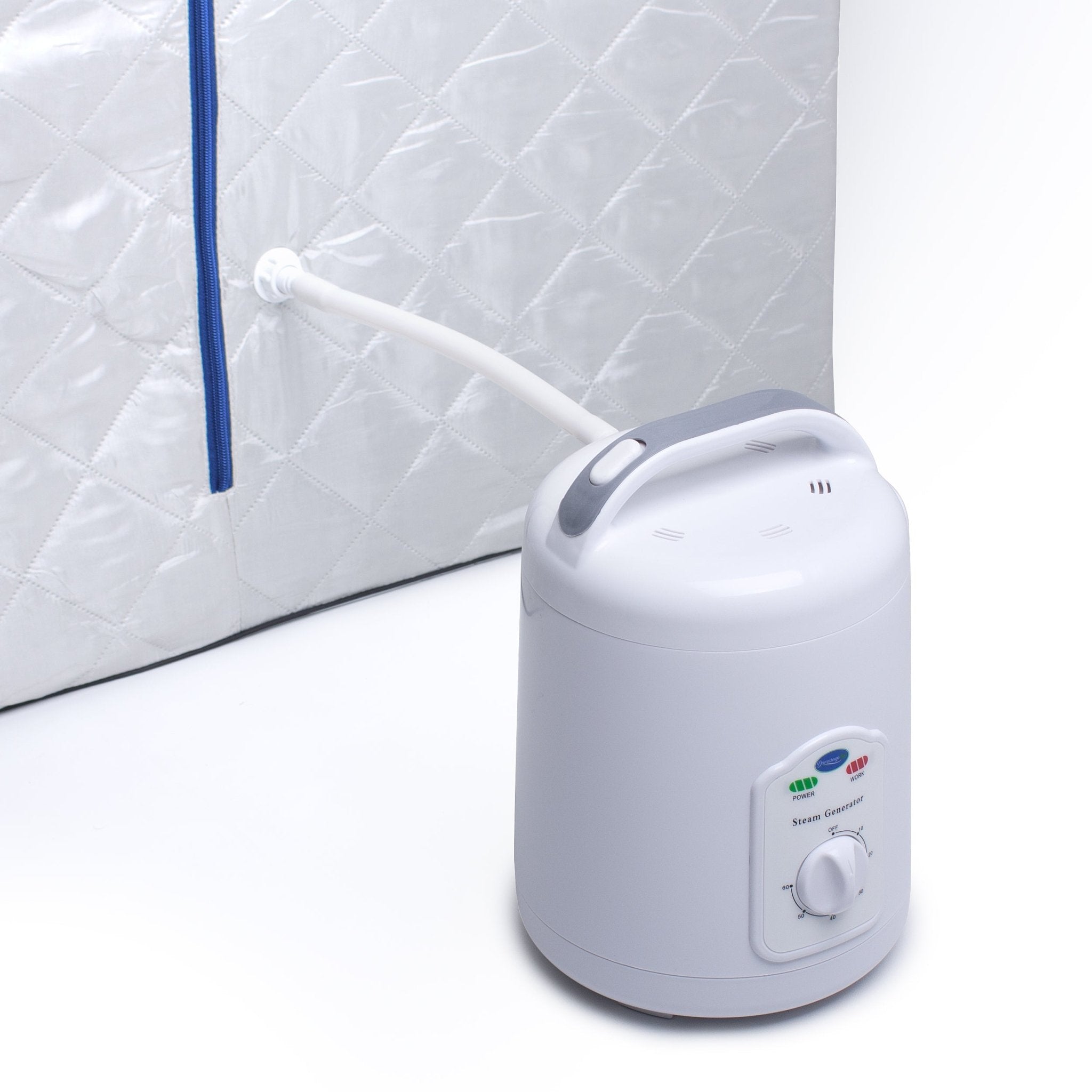 Durasage Health Durasage Lightweight Portable Personal Steam Sauna Spa for Relaxation at Home, 60 Minute Timer, 800 Watt Steam Generator, Chair Included - Blue Trim