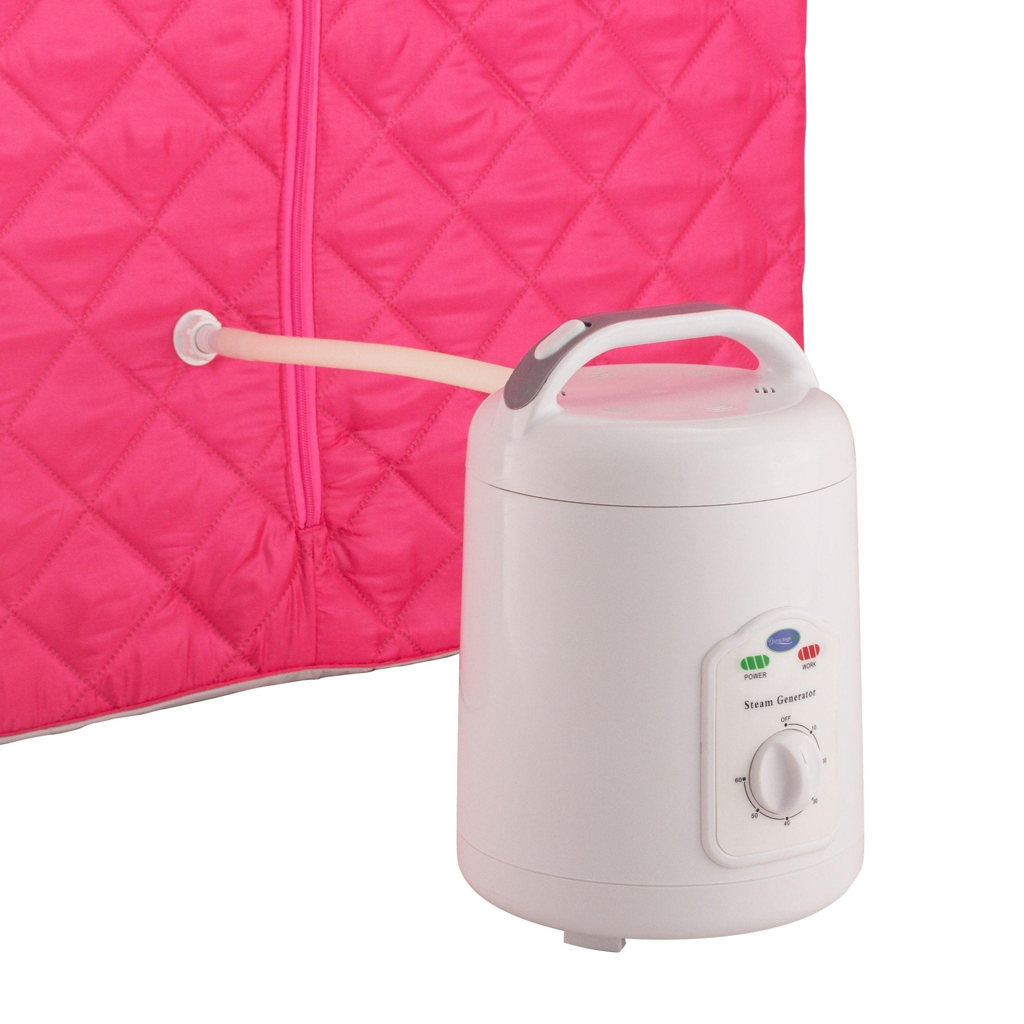 Durasage Health Durasage Lightweight Portable Personal Steam Sauna Spa for Relaxation at Home, 60 Minute Timer, 800 Watt Steam Generator, Chair Included - Fuchsia