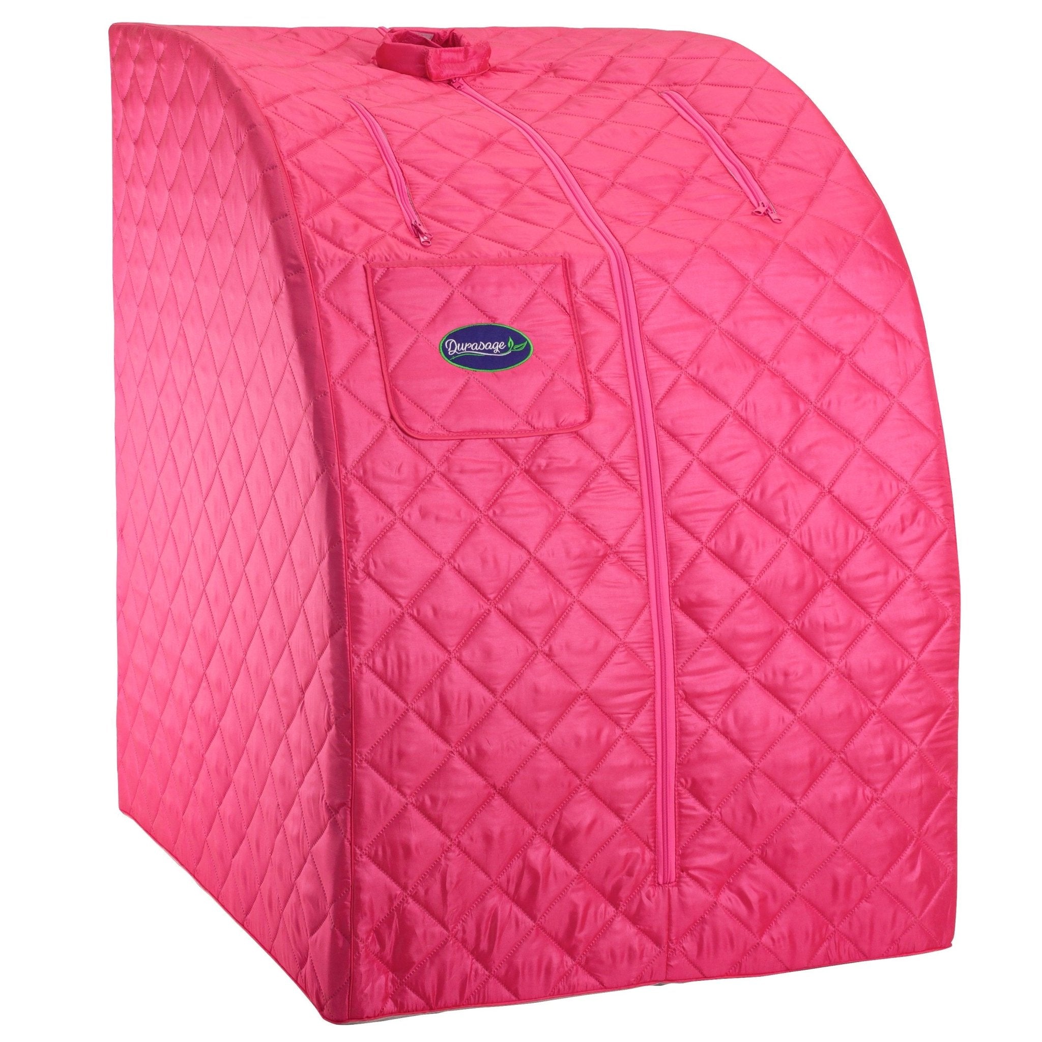 Durasage Health Durasage Lightweight Portable Personal Steam Sauna Spa for Relaxation at Home, 60 Minute Timer, 800 Watt Steam Generator, Chair Included - Fuchsia