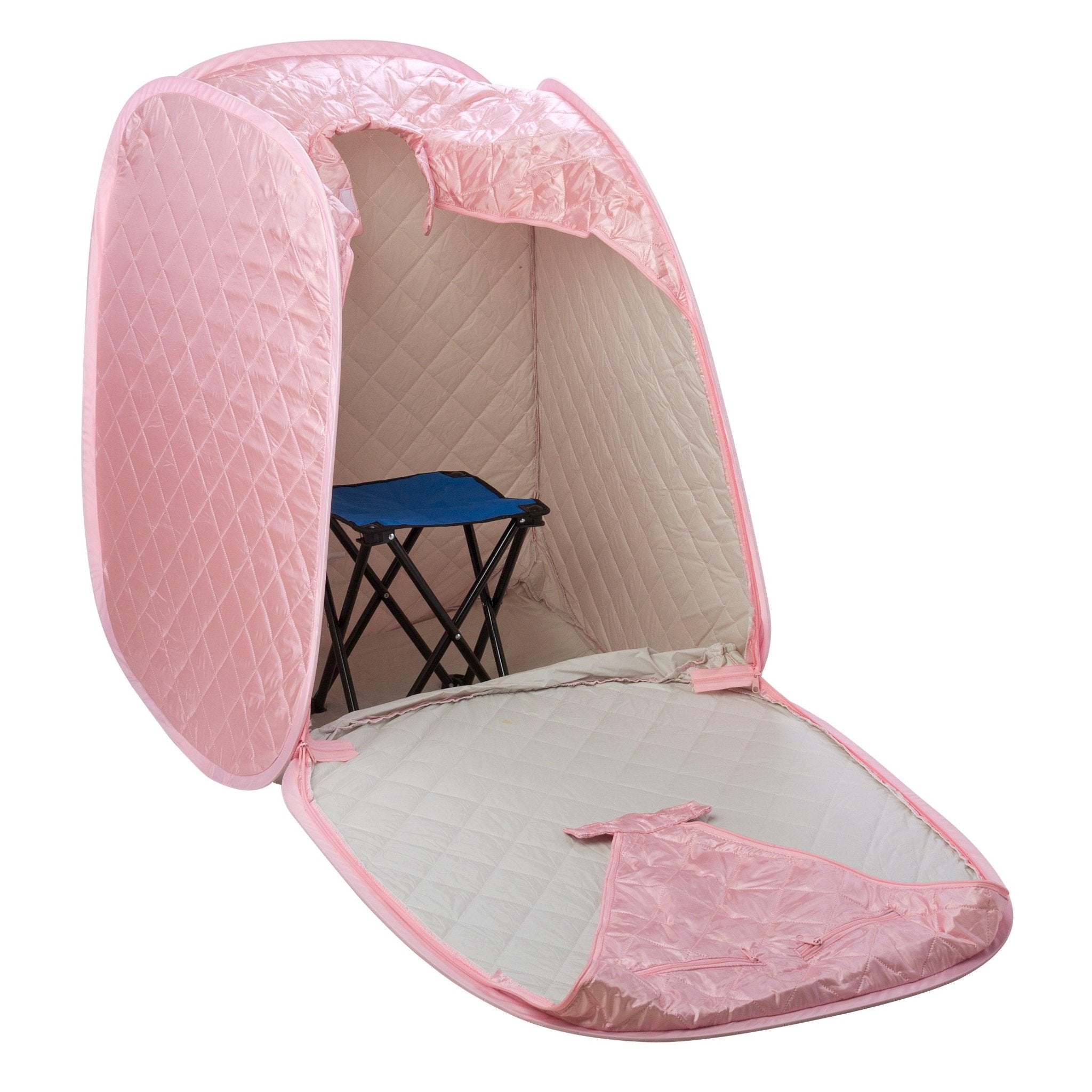 Durasage Health Durasage Personal Foldable Steam Sauna for Relaxation at Home, 60 Minute Timer, 800 Watt Steam Generator, Chair Included - Light Pink