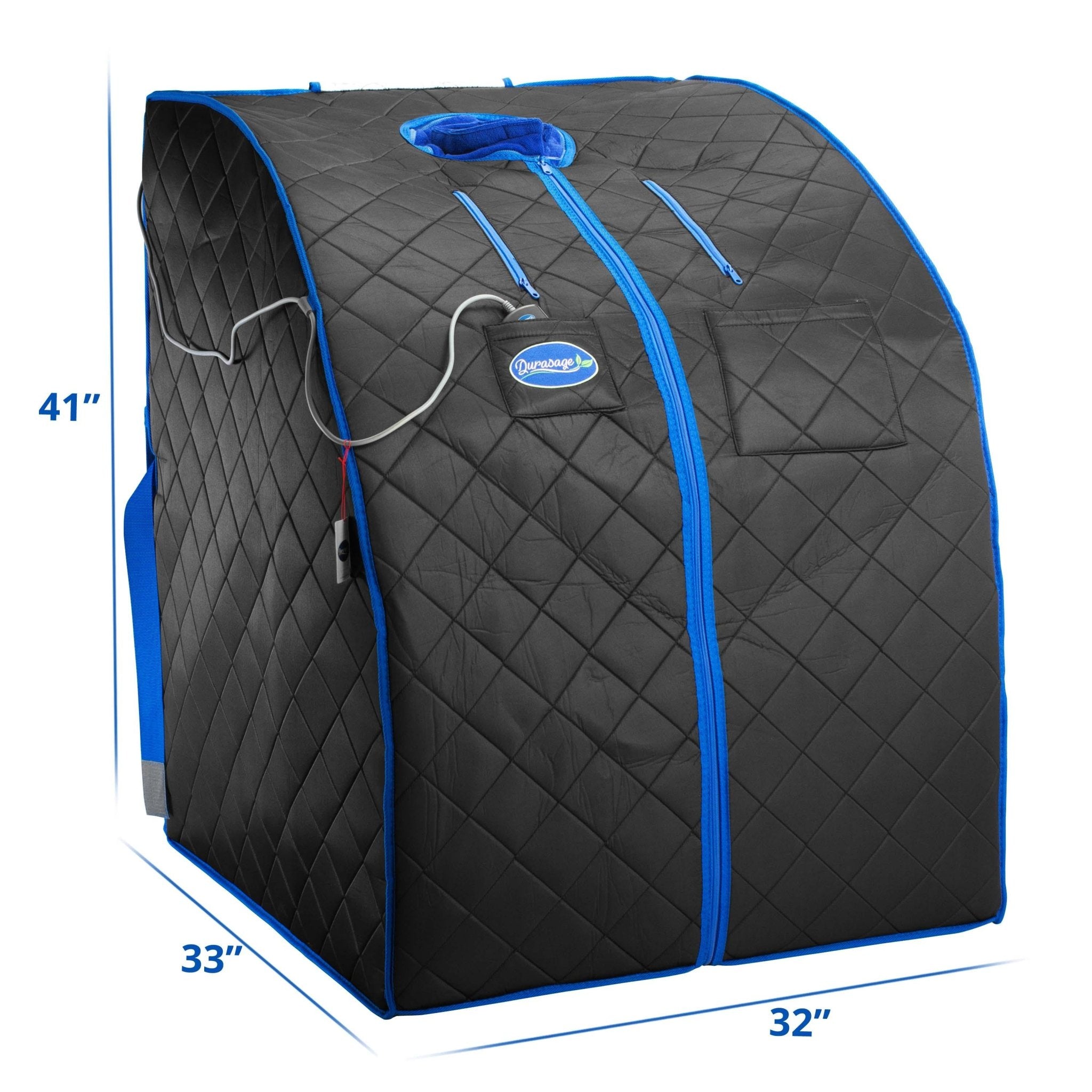 Durasage Health Durasage Personal Ultra Low Emf Portable Infrared Sauna for Relaxation at Home, with Handheld Remote Control, Heated Footpad and Chair