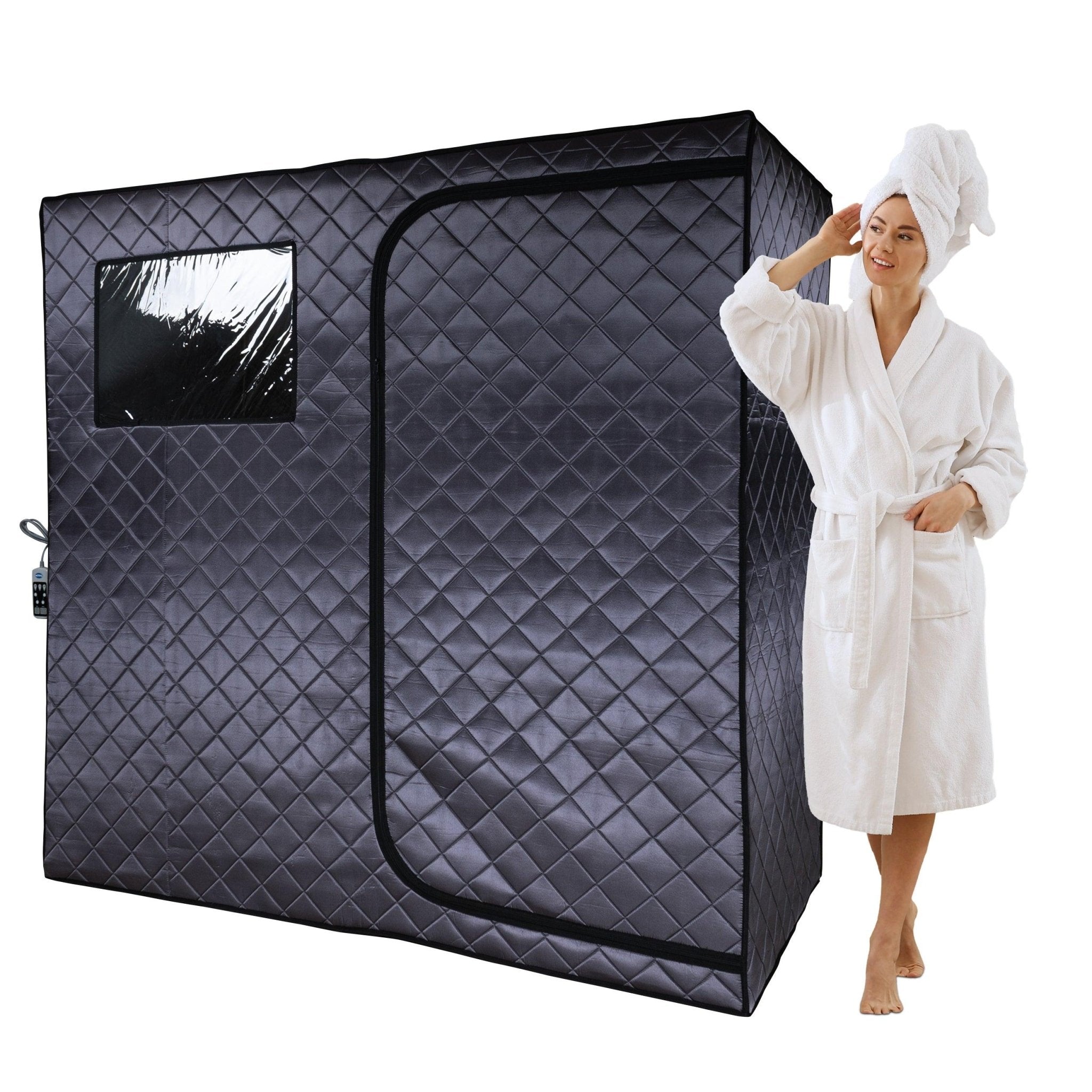 Durasage Health Durasage Portable Full Size Infrared Sauna for at Home | Ultra Low EMF Infrared | LED Lighting, Heating Foot Pad, Ceramic Heat Fan (2 - Person)