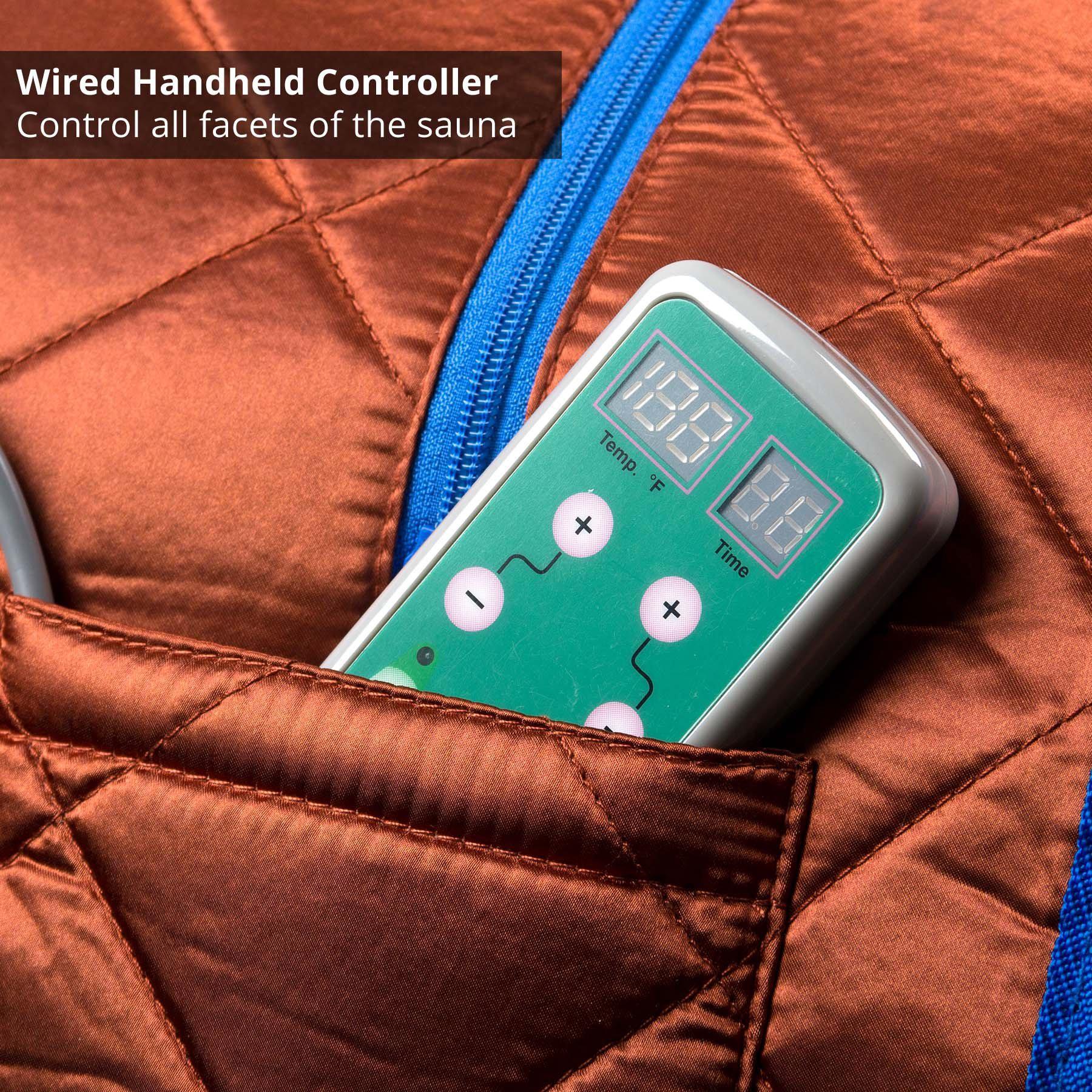 Durasage Health Large Portable Low EMF Negative Ion Indoor Sauna with Chair and Heated Footpad Included - Copper