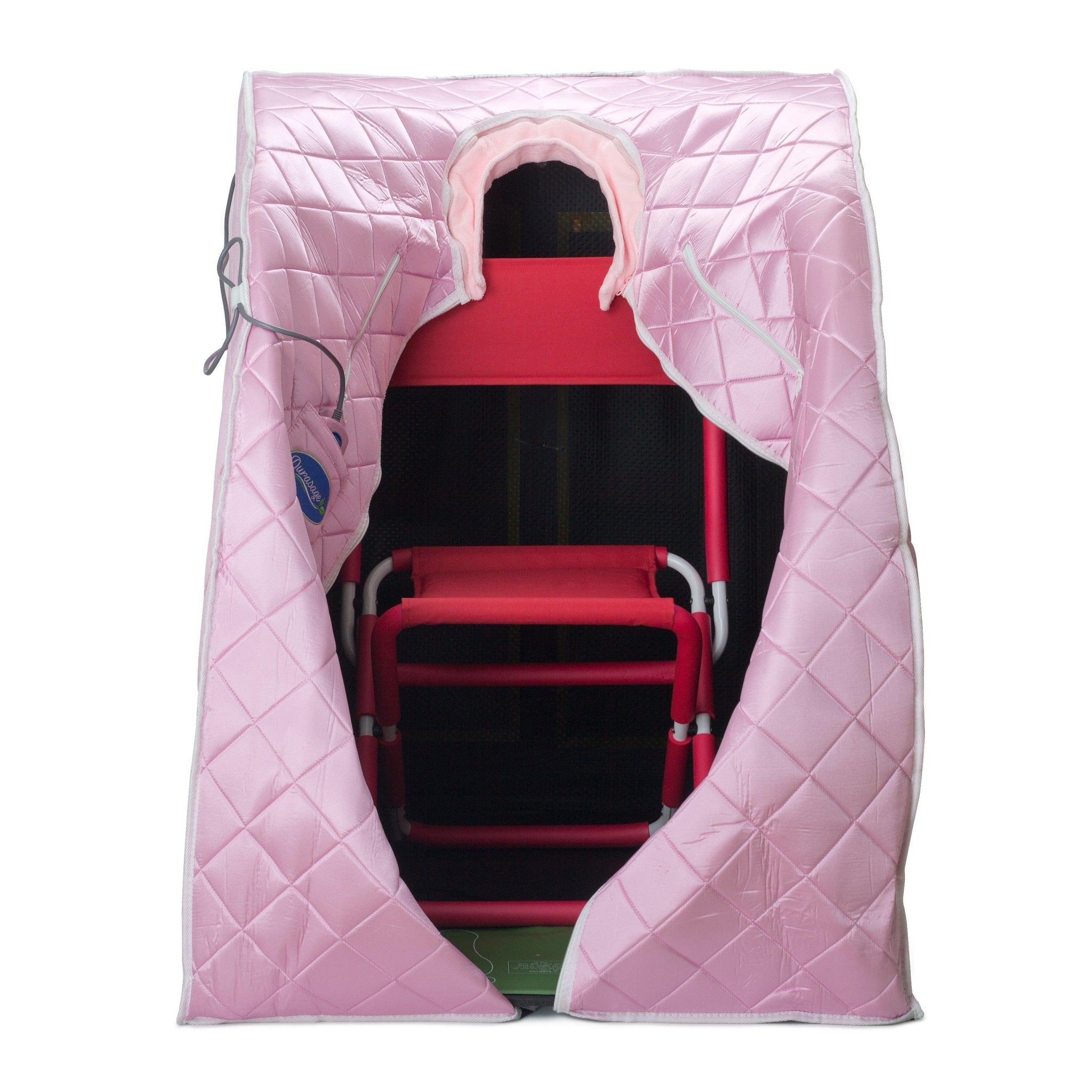 Durasage Health Large Portable Low EMF Negative Ion Indoor Sauna with Chair and Heated Footpad Included - Light Pink