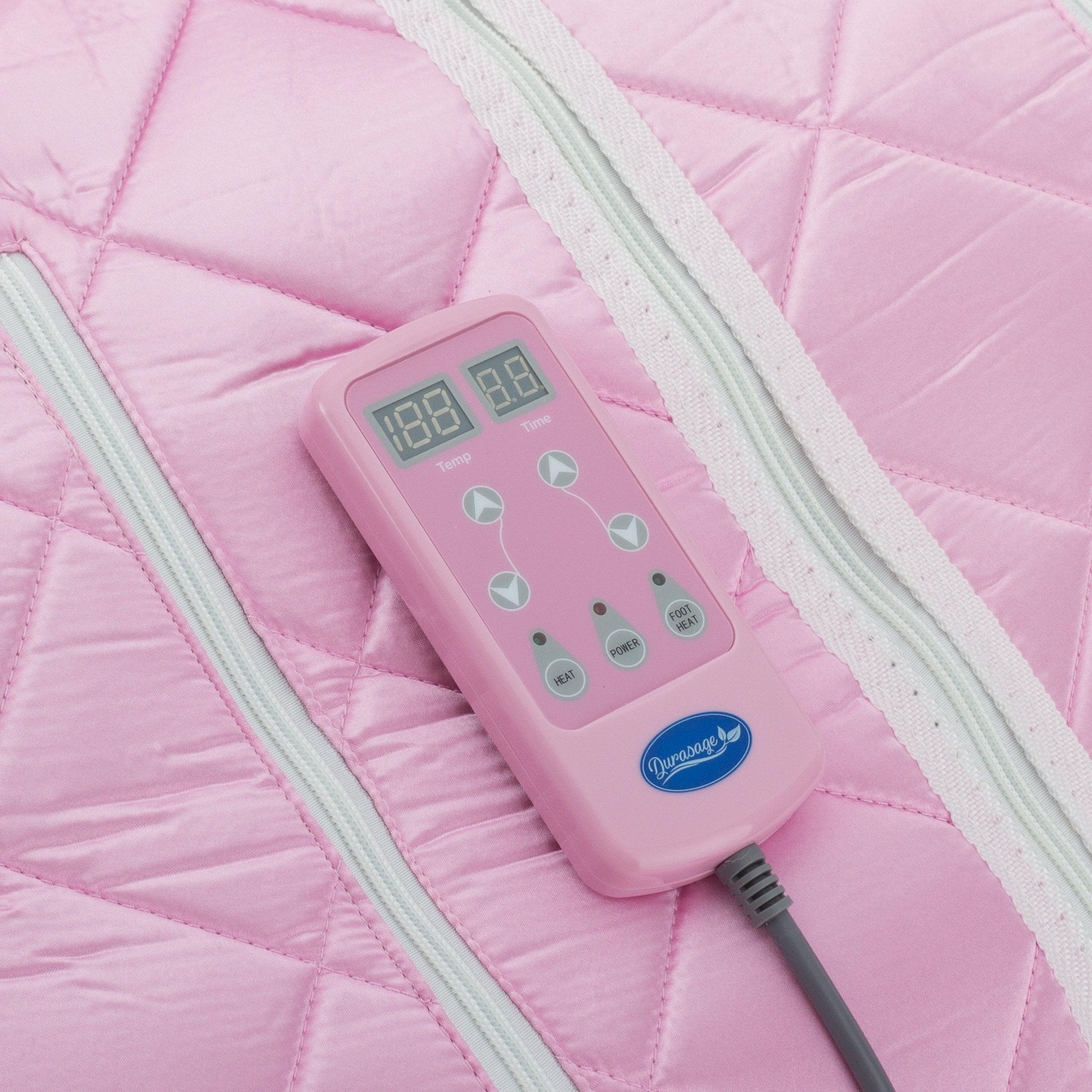 Durasage Health Large Portable Low EMF Negative Ion Indoor Sauna with Chair and Heated Footpad Included - Light Pink