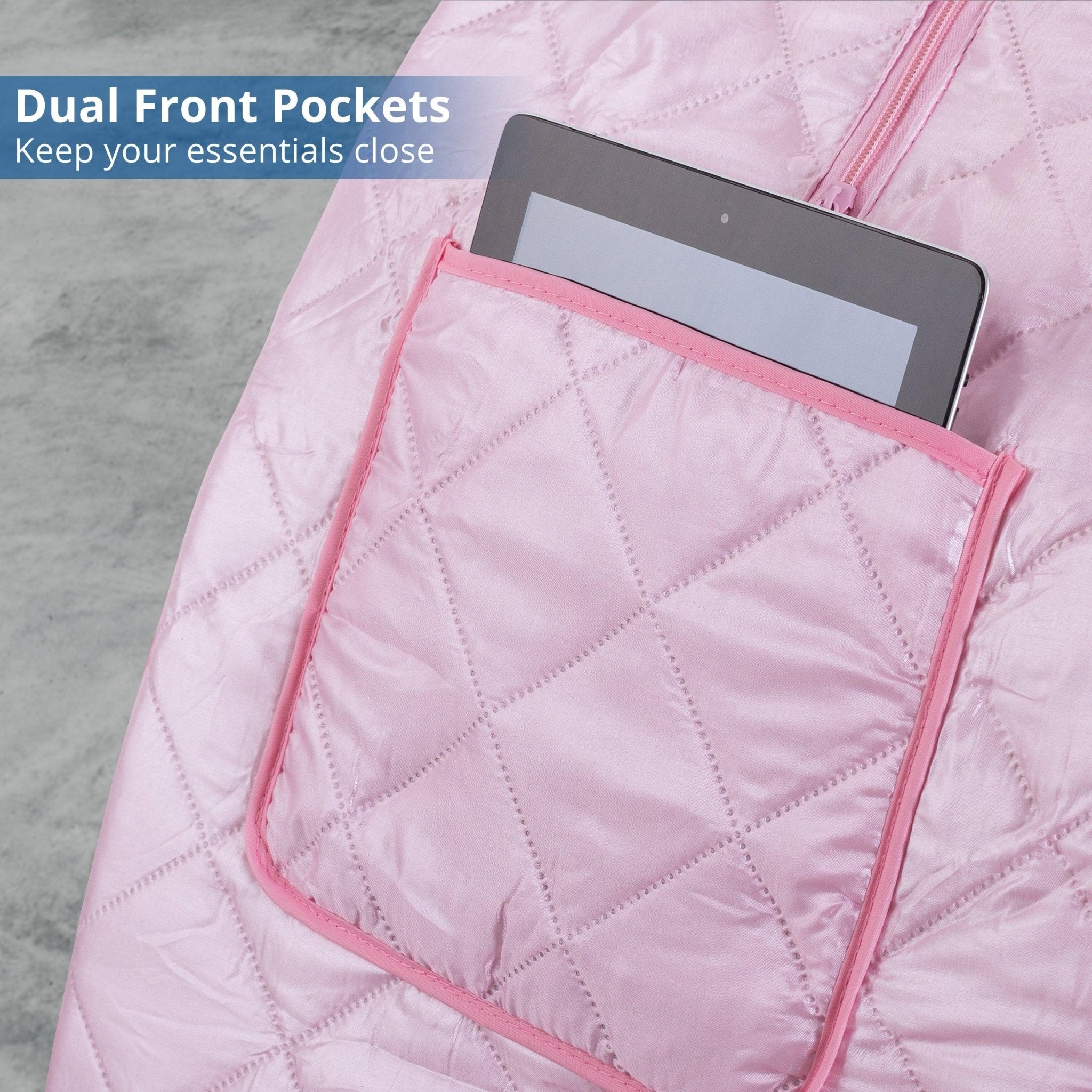 Durasage Health Oversized Portable Steam Sauna for Weight Loss, Detox & Relaxation at Home, Chair Included - Pink