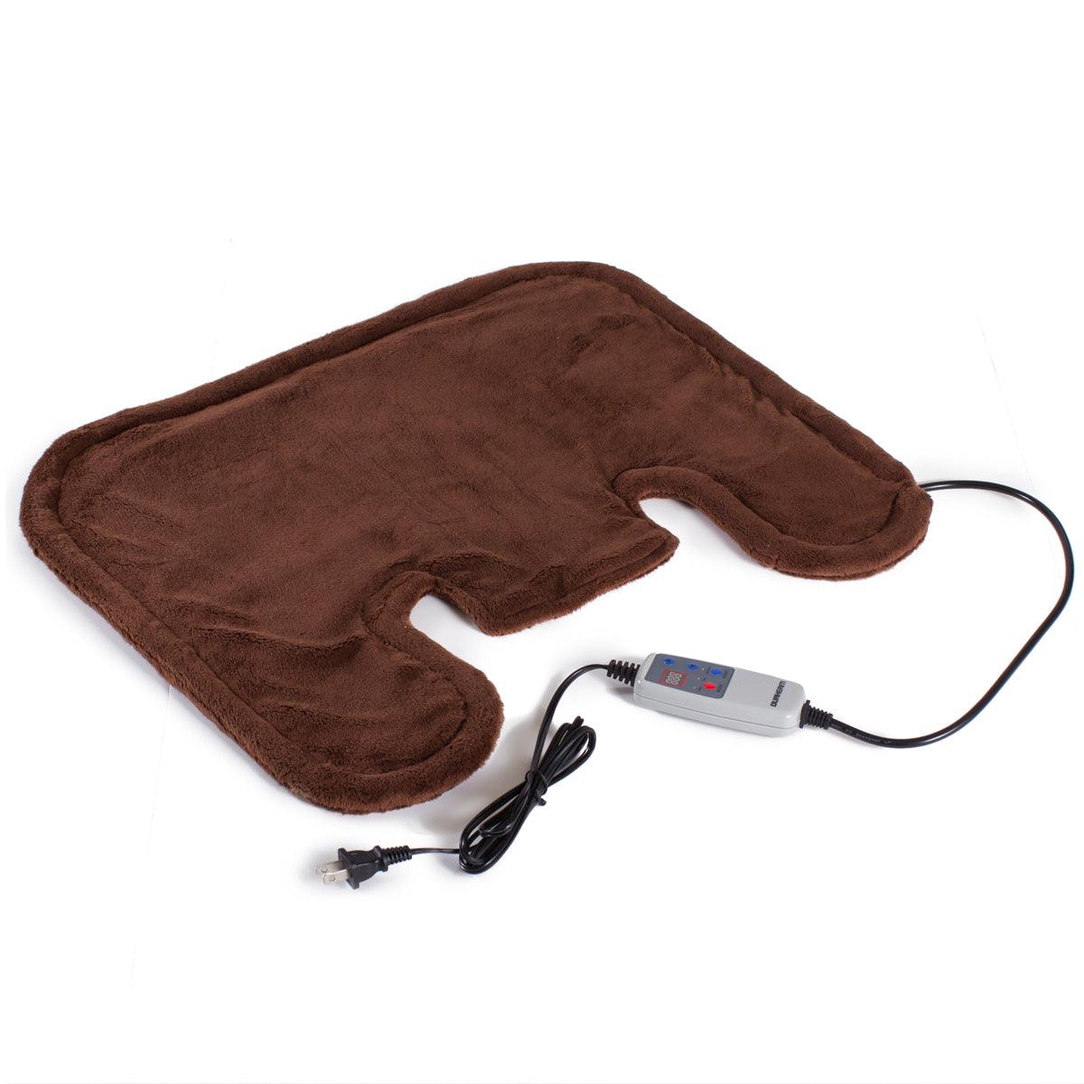 Durasage Health Therapeutic Heated Shoulder Neck Wrap Heating Pad w/ Magnetic Clasp - Brown