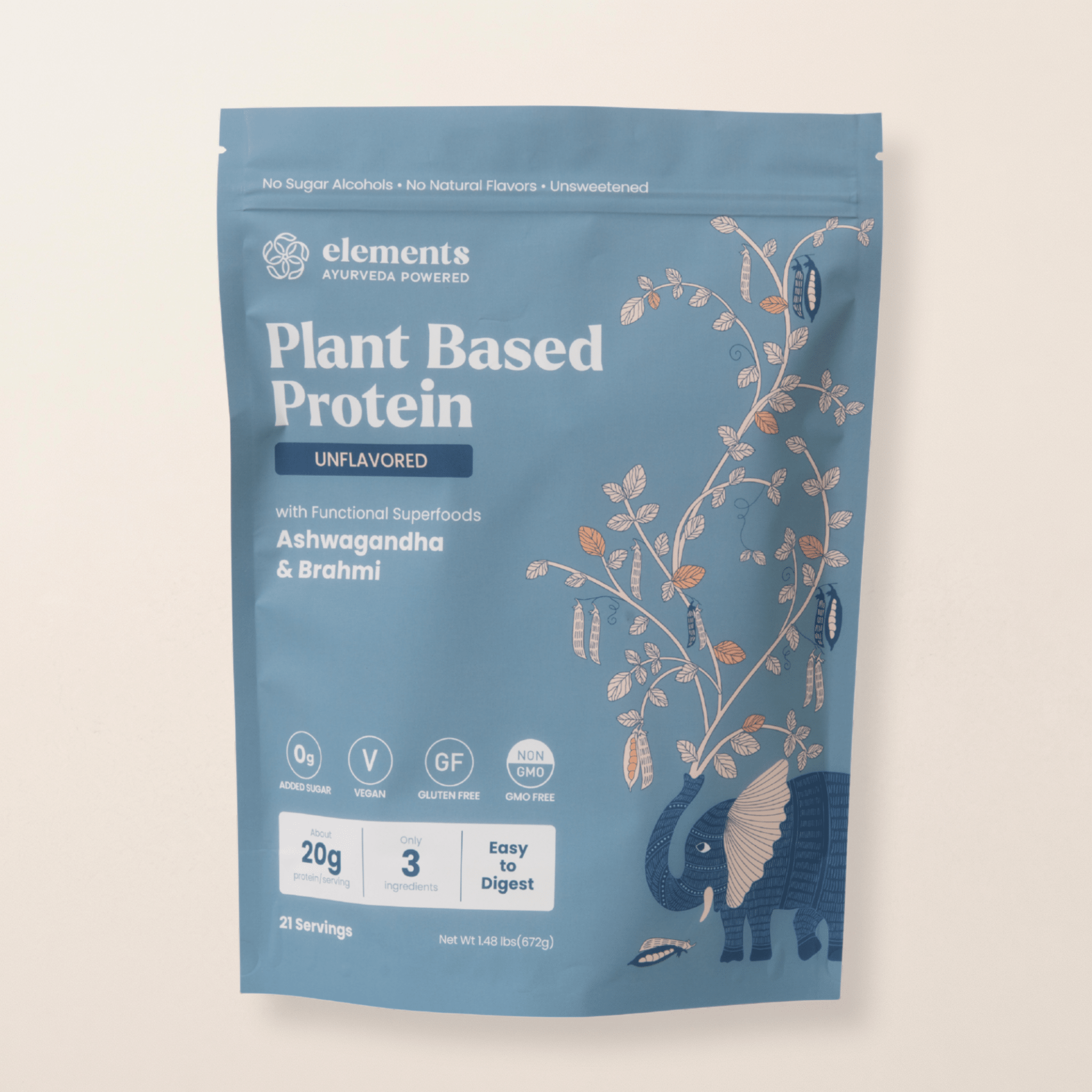 Elements Truffles Plant Based Protein Powder: Unflavored (21 Servings)