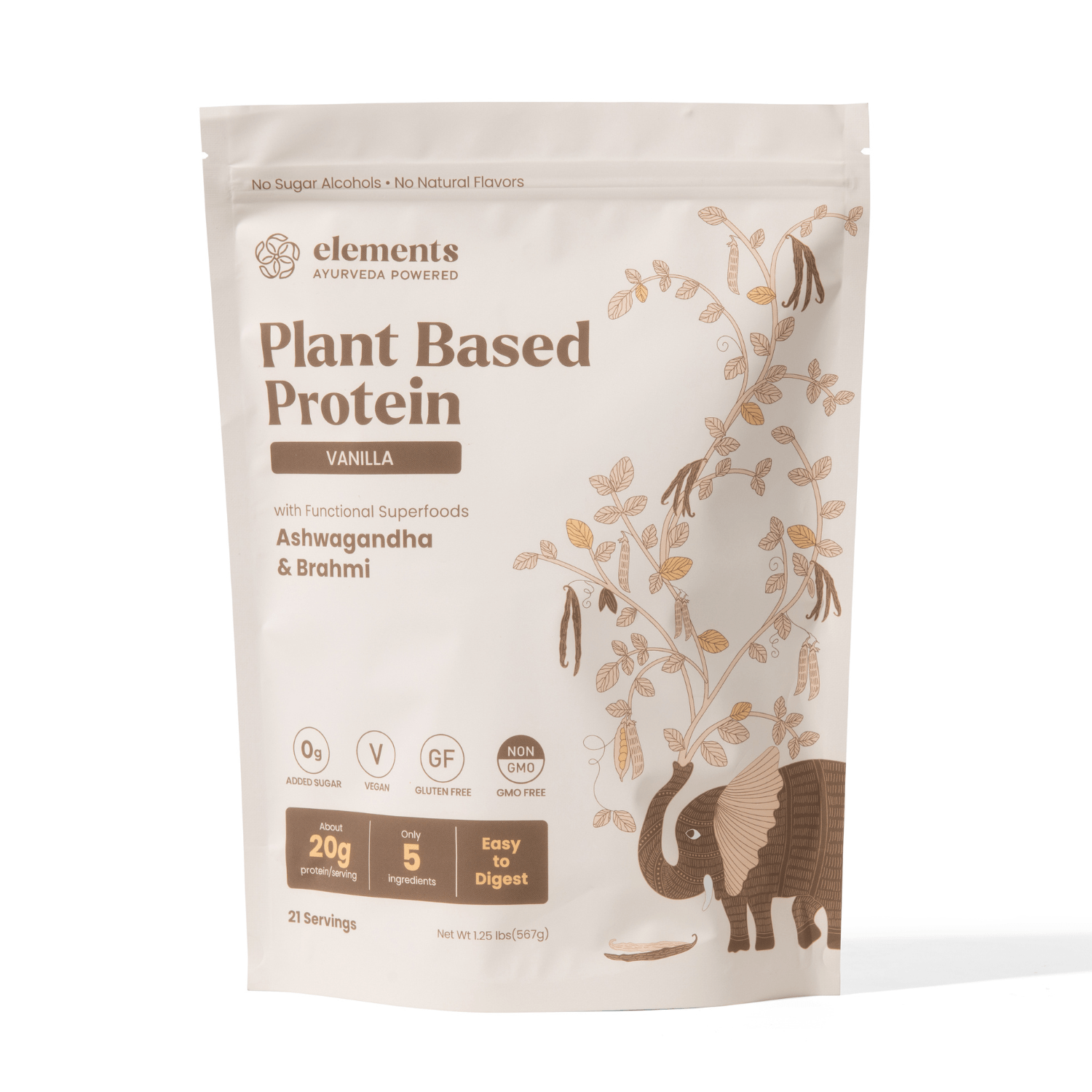 Elements Truffles Plant Based Protein Powder: Vanilla (21 Servings)