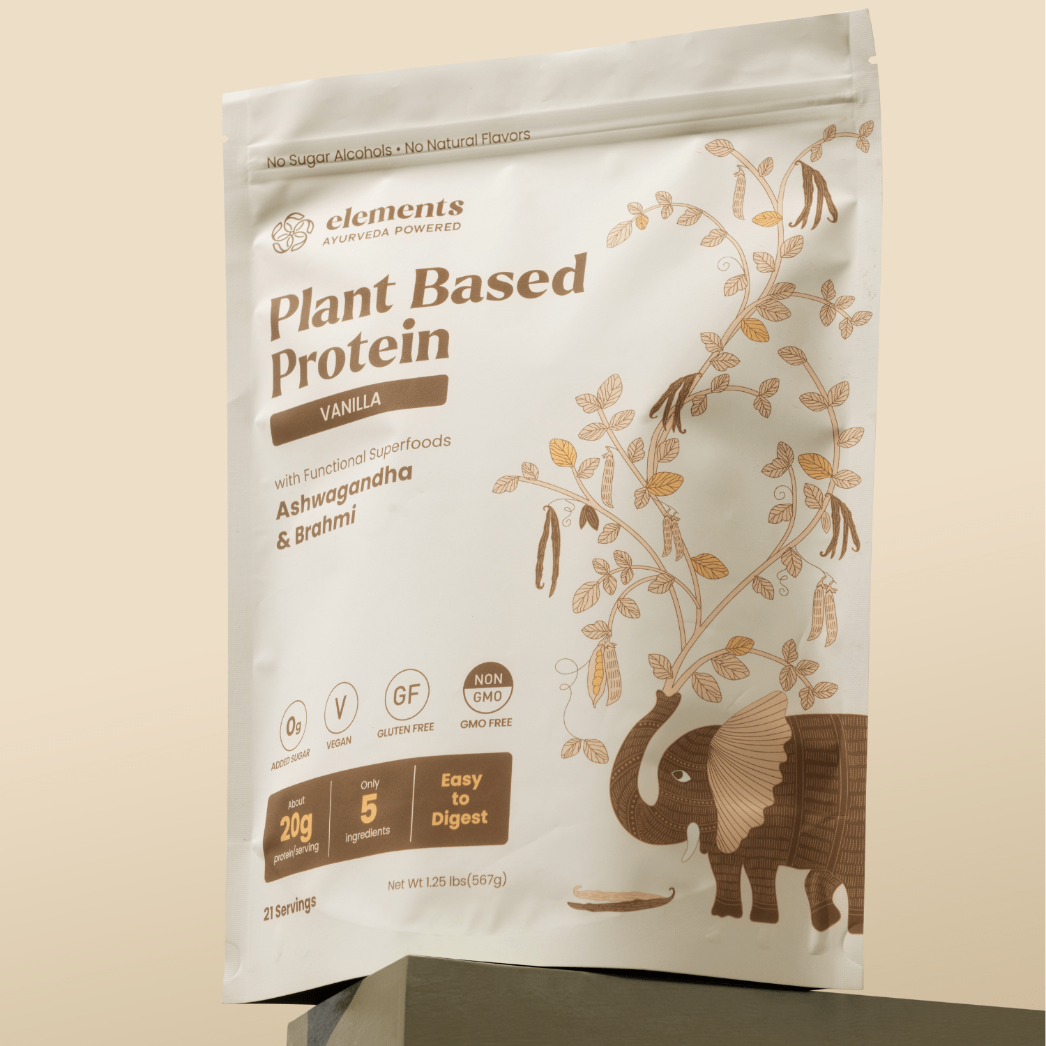 Elements Truffles Plant Based Protein Powder: Vanilla (21 Servings)