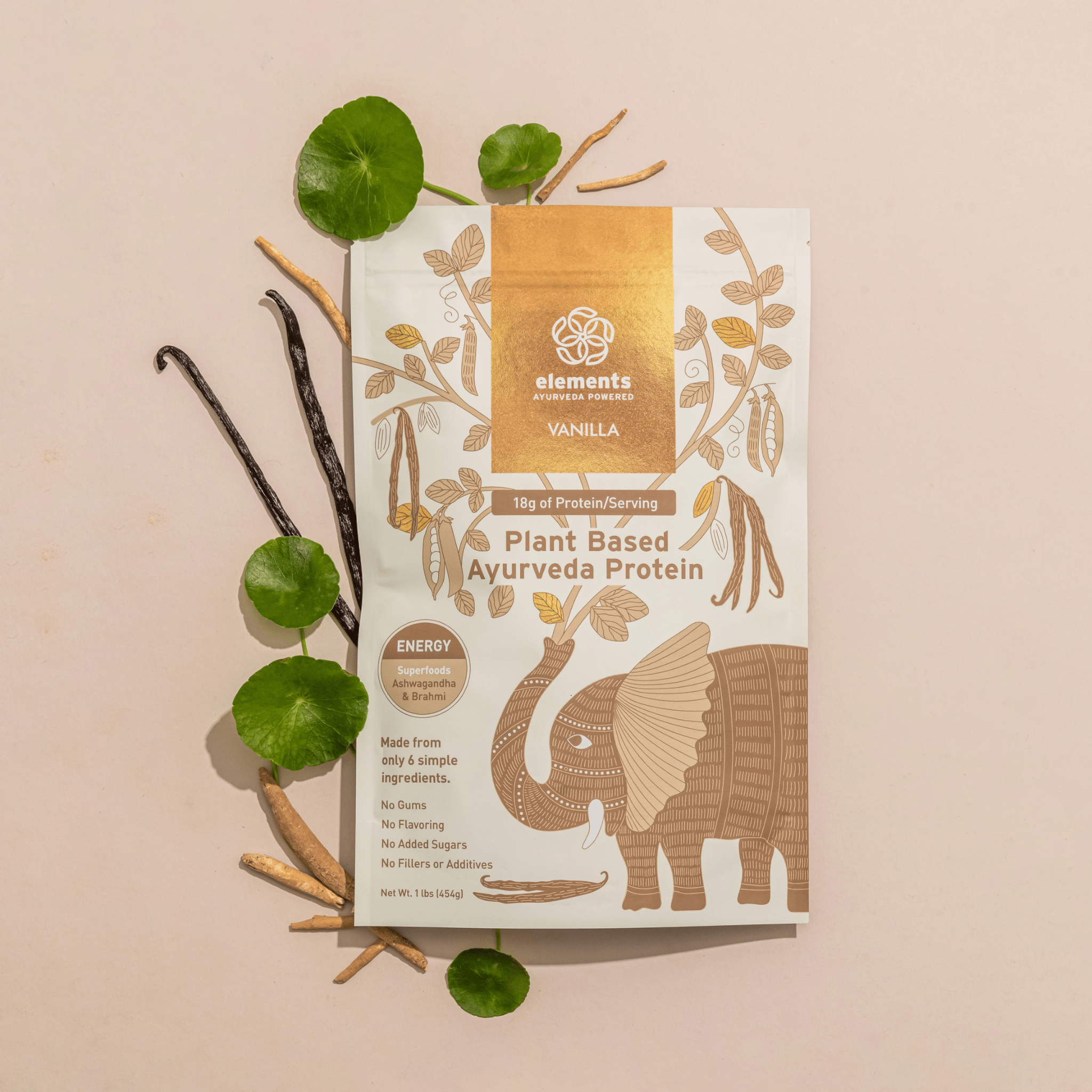 Elements Truffles Vegan Ayurvedic Protein Powder: Vanilla
