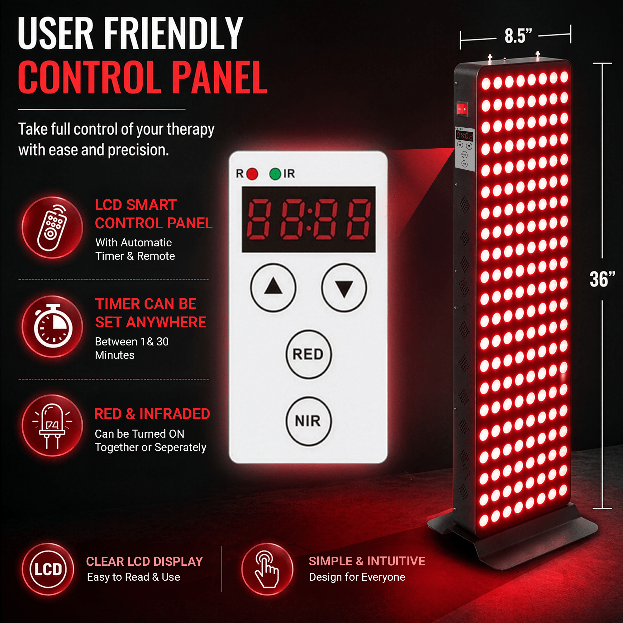 EXESAS EXESAS 200 LED, 1000W Dual - Chip, Red Light Therapy Device for Full Body, 4 - Wavelengths Infrared LED Panel for Skin, Weight, Pain, Wellness