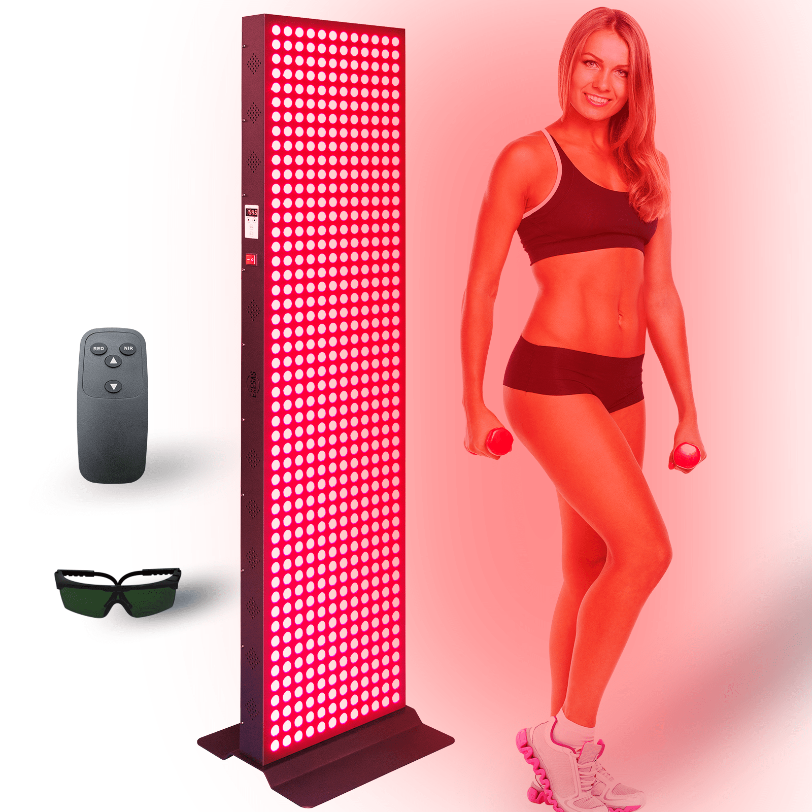 EXESAS EXESAS 600 LED, 3000W Dual - Chip, Red Light Therapy Device for Full Body, 4 - Wavelengths Infrared LED Panel for Skin, Weight, Pain, Wellness