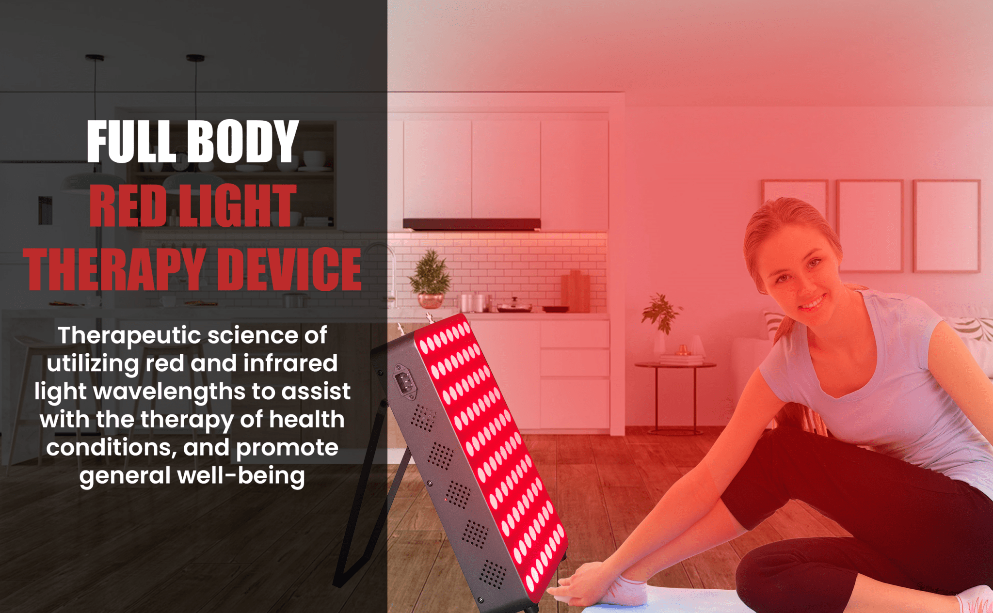 EXESAS EXESAS 80 LED, 400W Dual - Chip, Red Light Therapy Device for Full Body 660nm & 850nm Infrared LED Panel for Beautiful Skin, Weight & Pain Management