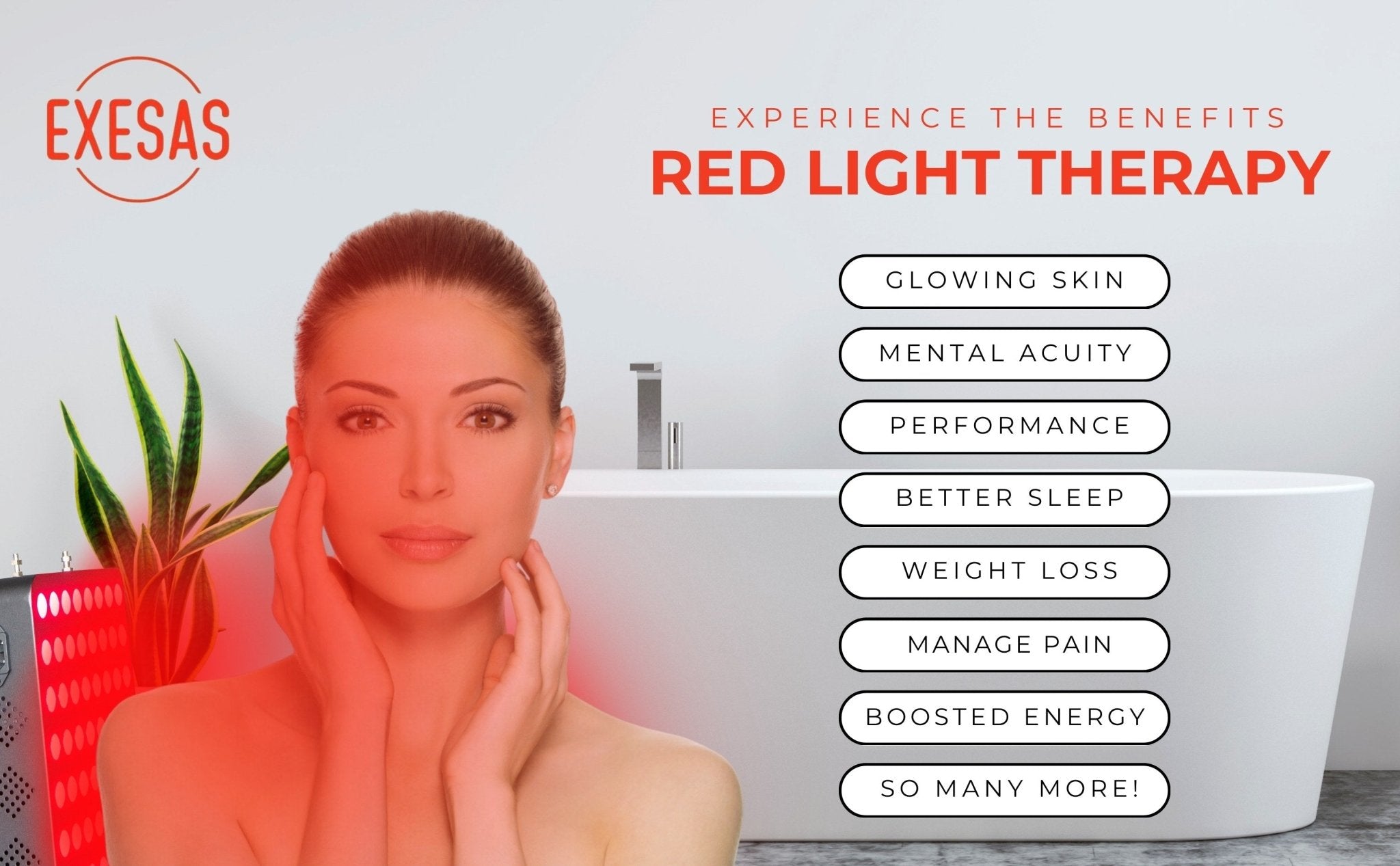 EXESAS EXESAS 80 LED, 400W Dual - Chip, Red Light Therapy Device for Full Body 660nm & 850nm Infrared LED Panel for Beautiful Skin, Weight & Pain Management