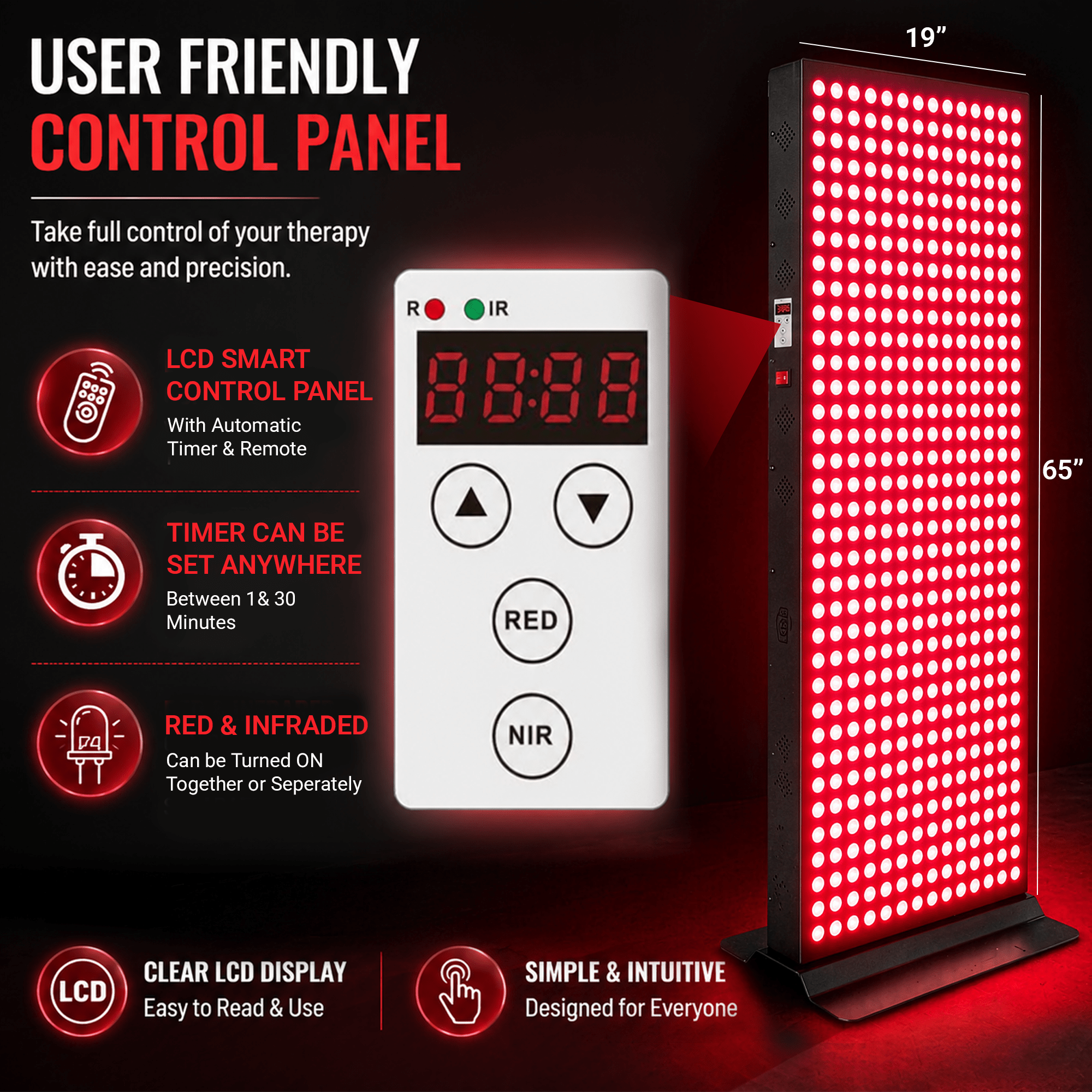 EXESAS EXESAS 800 LED, 4000W Dual - Chip, Red Light Therapy Device for Full Body, 4 - Wavelengths Infrared LED Panel for Skin, Weight, Pain, Wellness