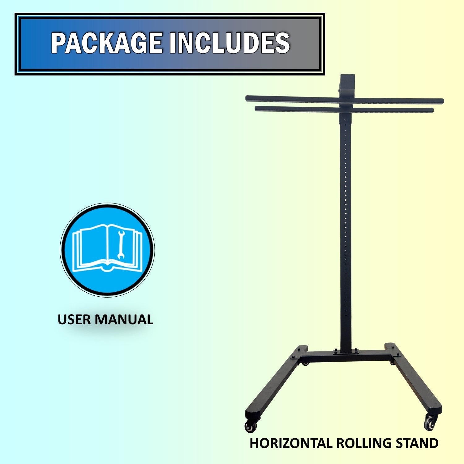 EXESAS Horizontal Rolling Stand for EXESAS Red Light Therapy Panels, Compatible only with EXESAS Panels. (Stand Only, Panel Sold Separately)