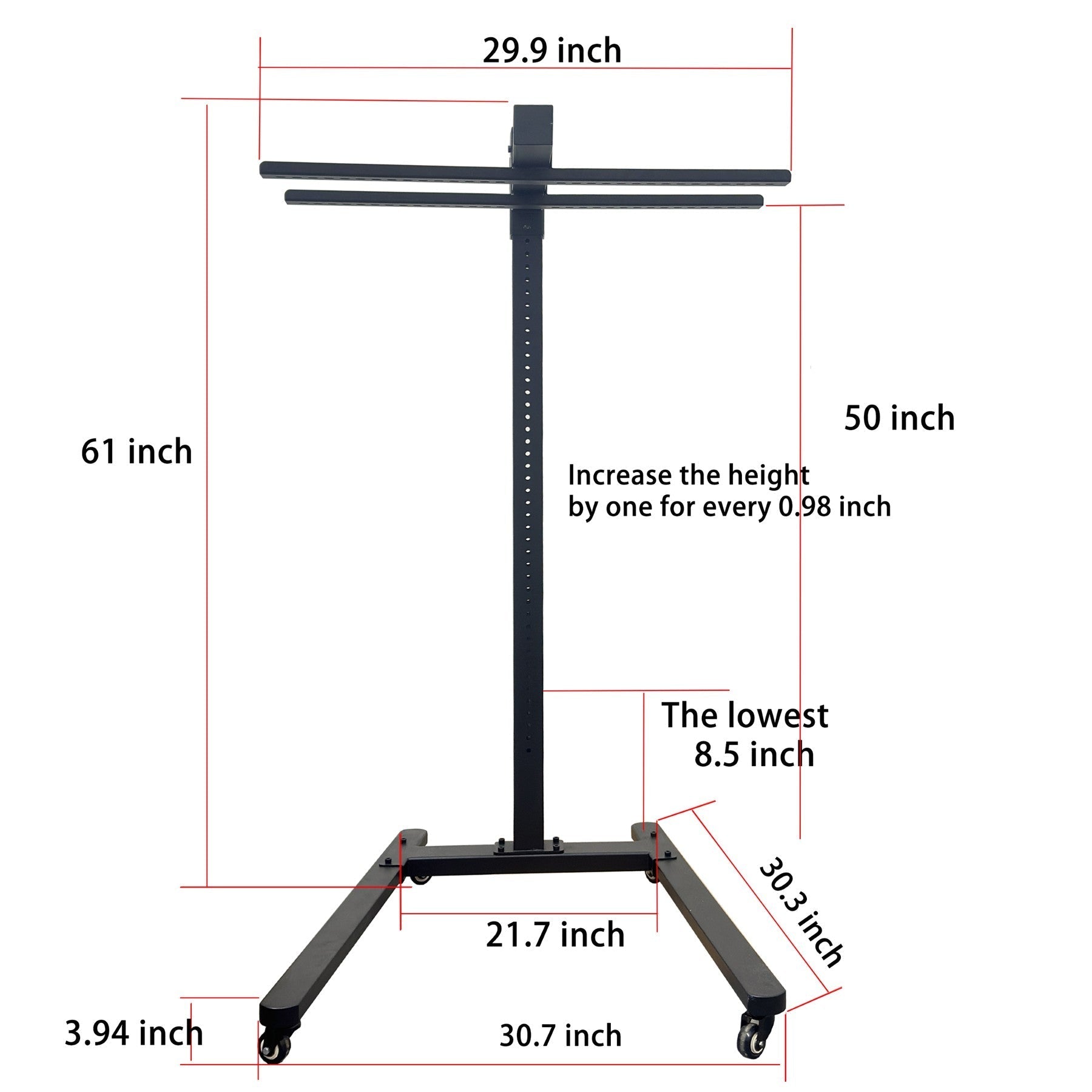 EXESAS Horizontal Rolling Stand for EXESAS Red Light Therapy Panels, Compatible only with EXESAS Panels. (Stand Only, Panel Sold Separately)