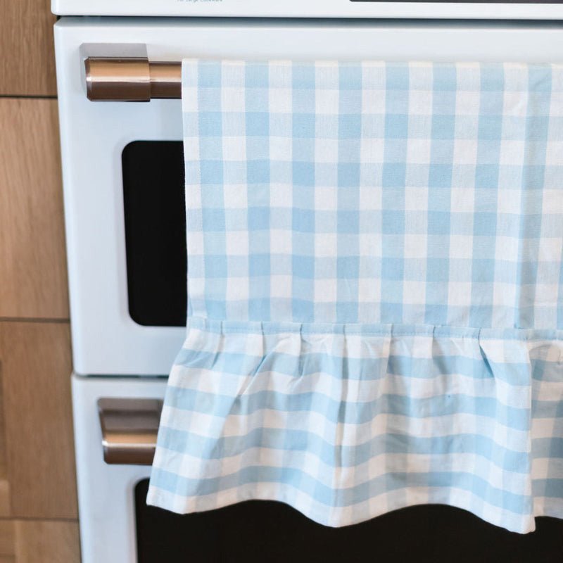 Galley & Fen Blue Ruffled Gingham Dish Towel