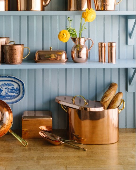 Galley & Fen Copper Bread Box with Brass Handles
