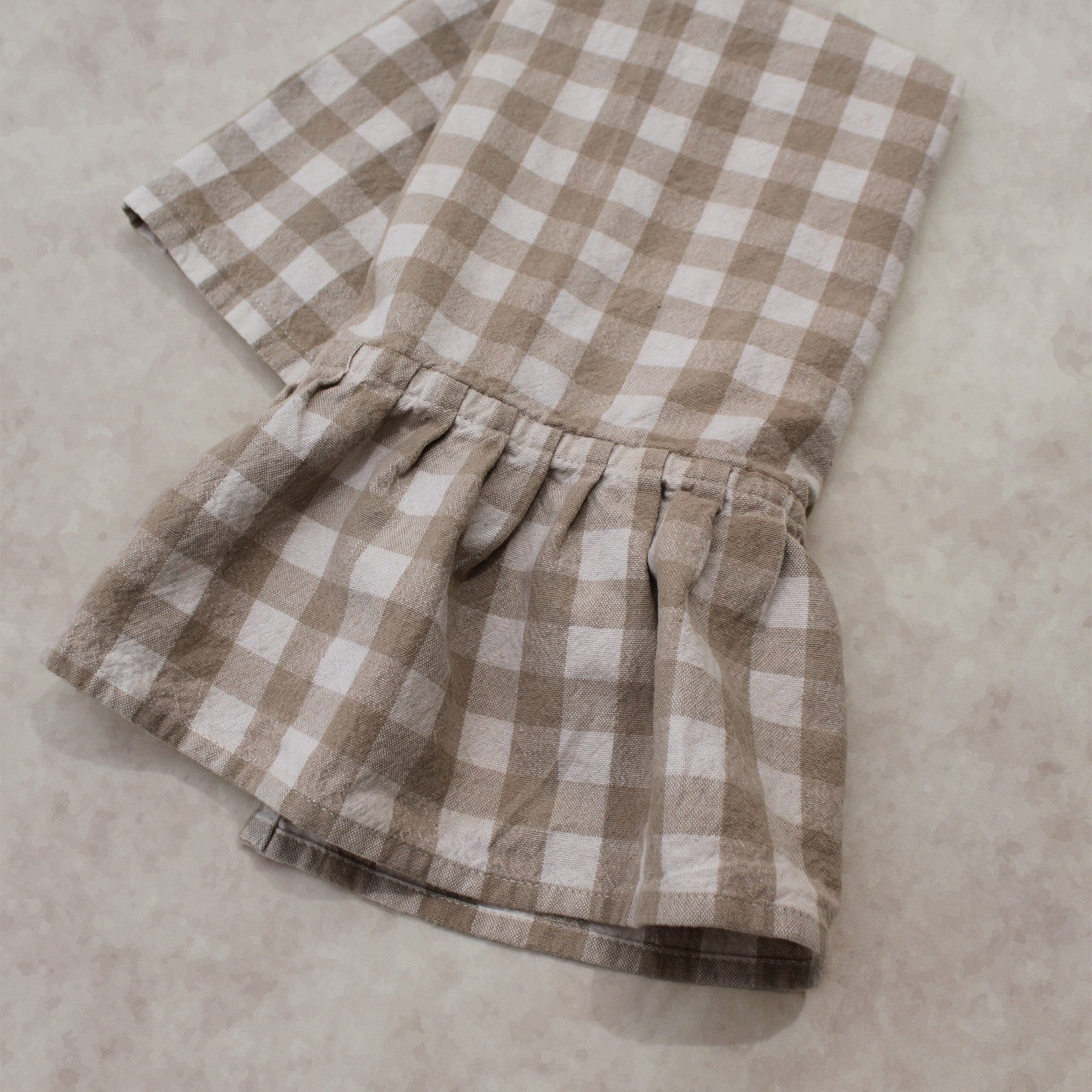 Galley & Fen Hazelnut Ruffled Gingham Dish Towel