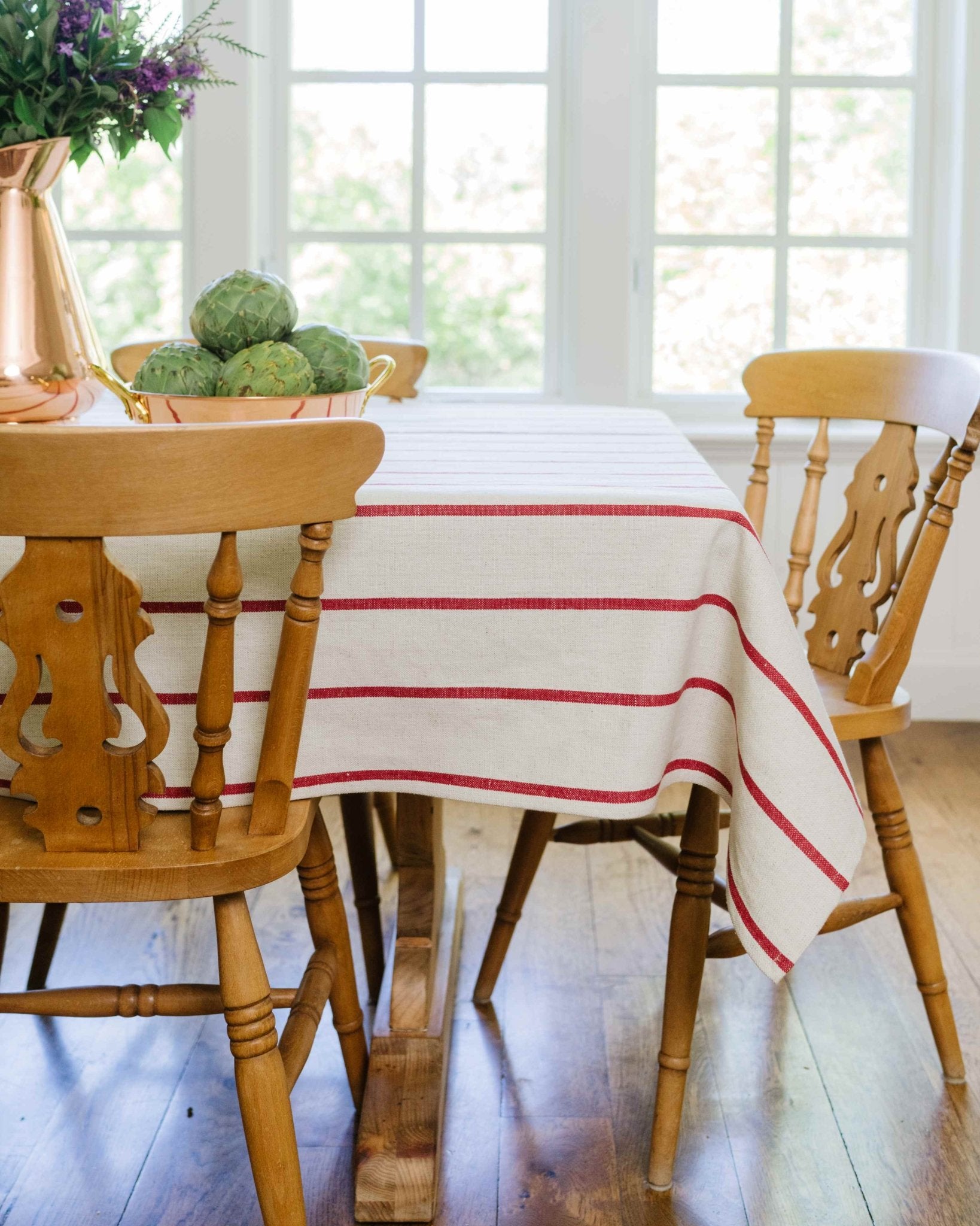 Galley & Fen Red Stripe Linen Tablecloth