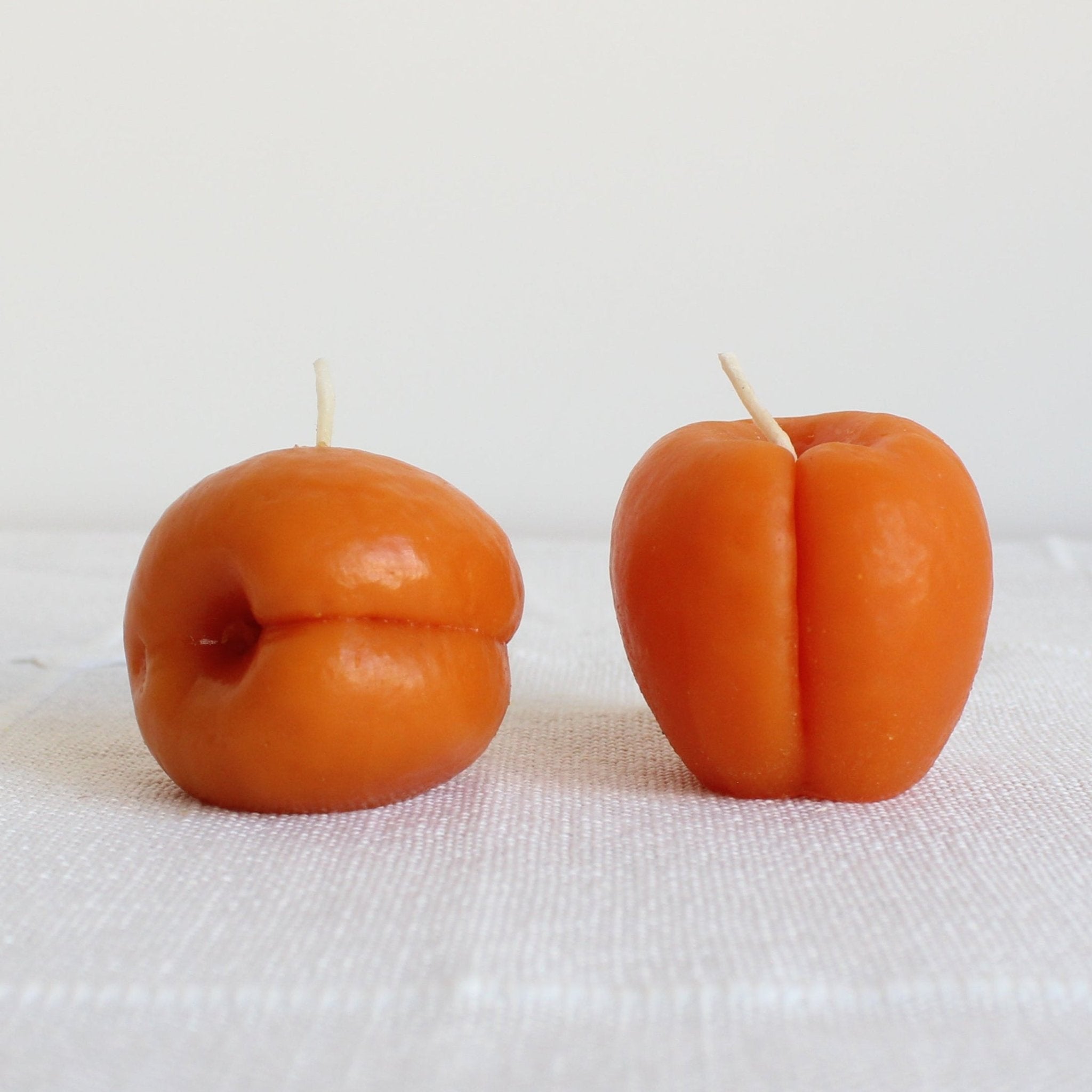 Happy Organics APRICOT BEESWAX CANDLE PAIR