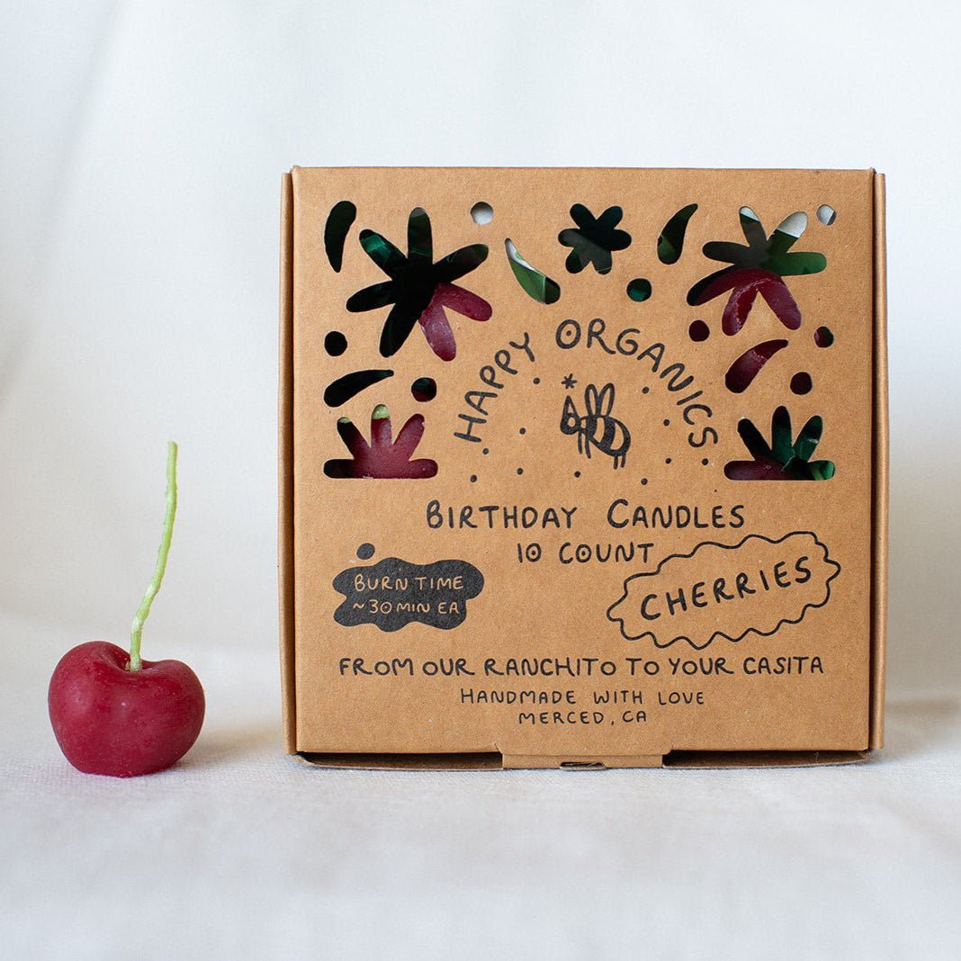 Happy Organics Beeswax Cherry Birthday Candles