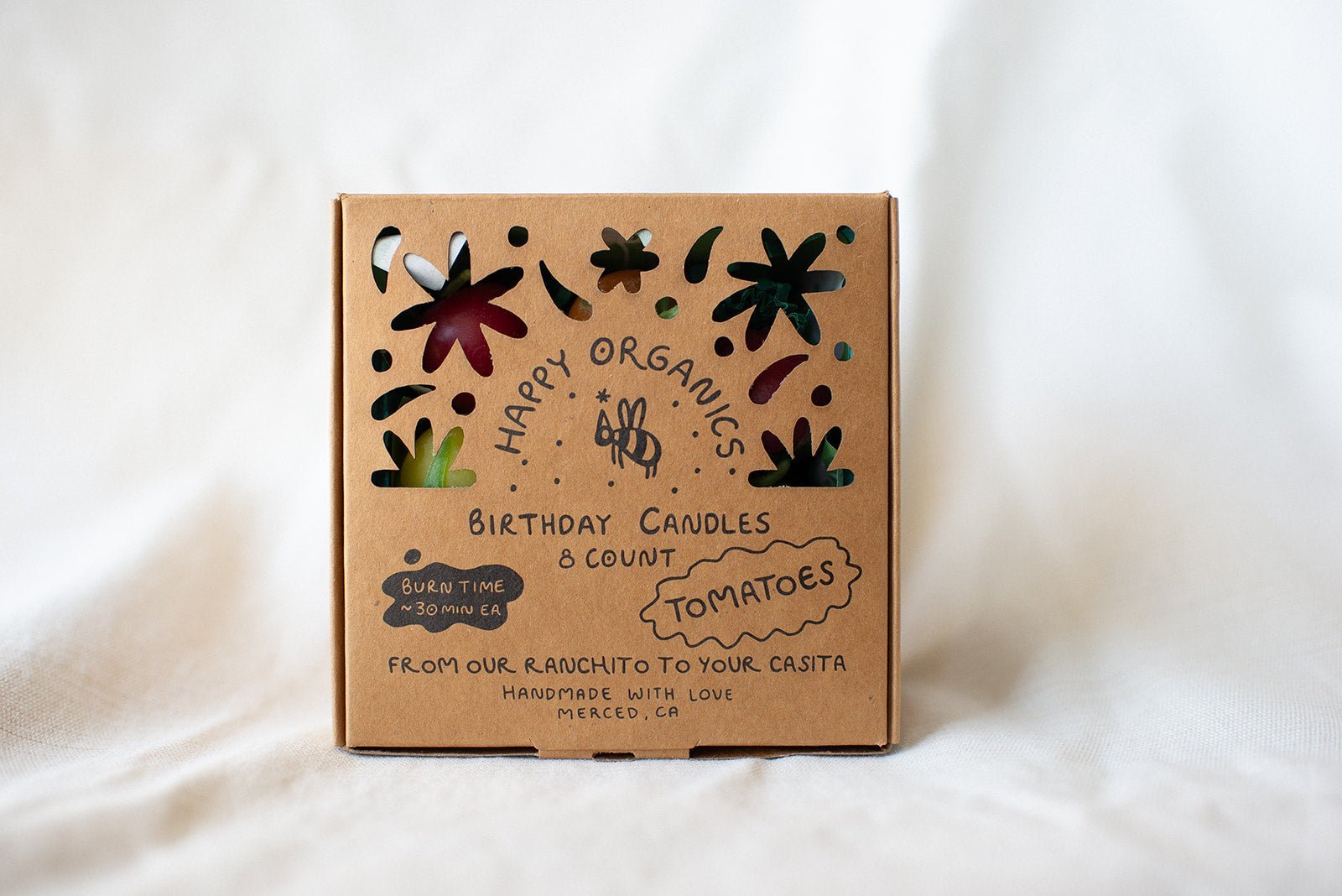 Happy Organics Beeswax Cherry Tomato Birthday Candles (8)