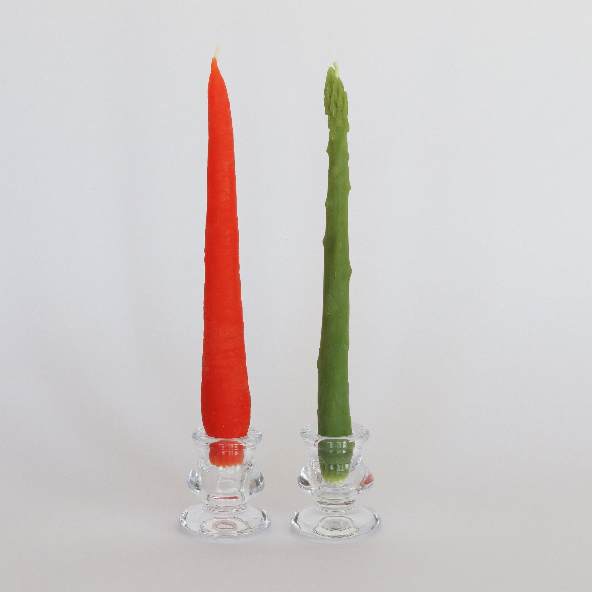 Happy Organics CARROT & ASPARAGUS TAPER BEESWAX CANDLE - SET OF 2