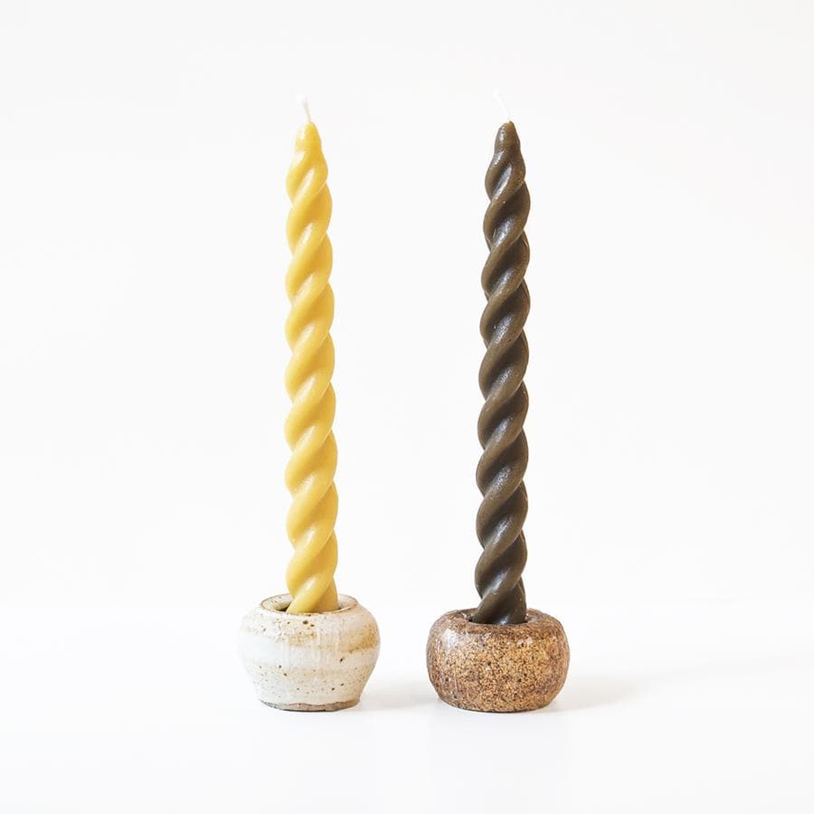 Happy Organics Spiral Taper Beeswax Candles